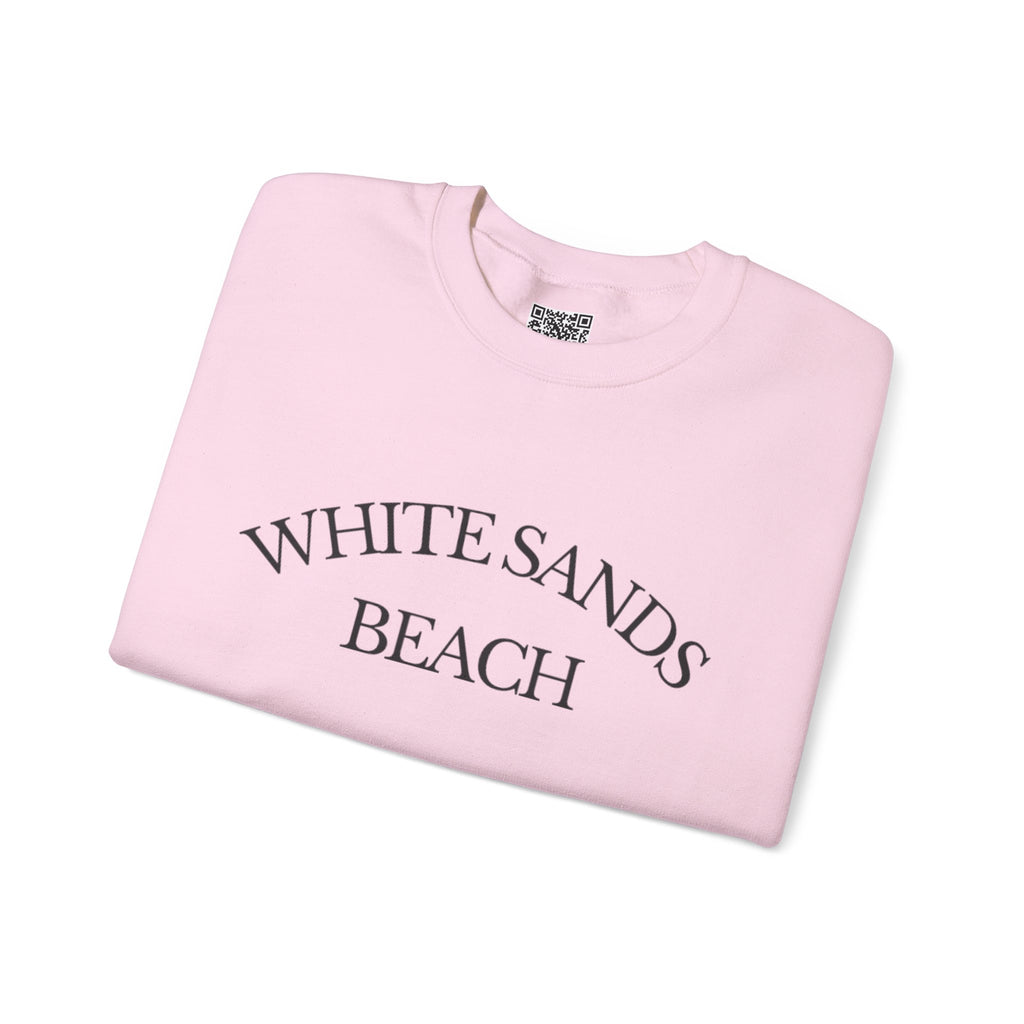 Adult- "White Sands Beach" - Black Writing- Unisex Crewneck Sweatshirt