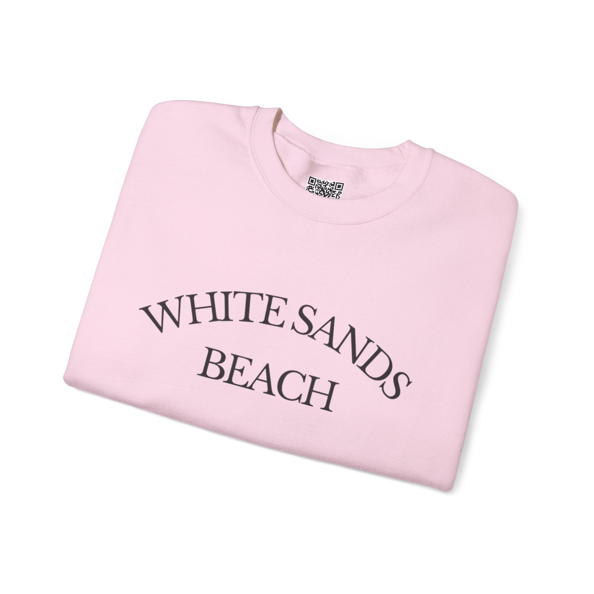 Adult- "White Sands Beach" - Black Writing- Unisex Crewneck Sweatshirt