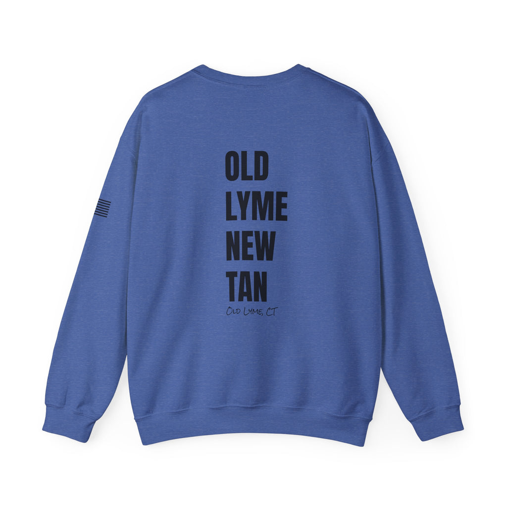 Adult- "Salty AF" (Front) "Old Lyme New Tan" (Back)- with Flag -Unisex Crewneck