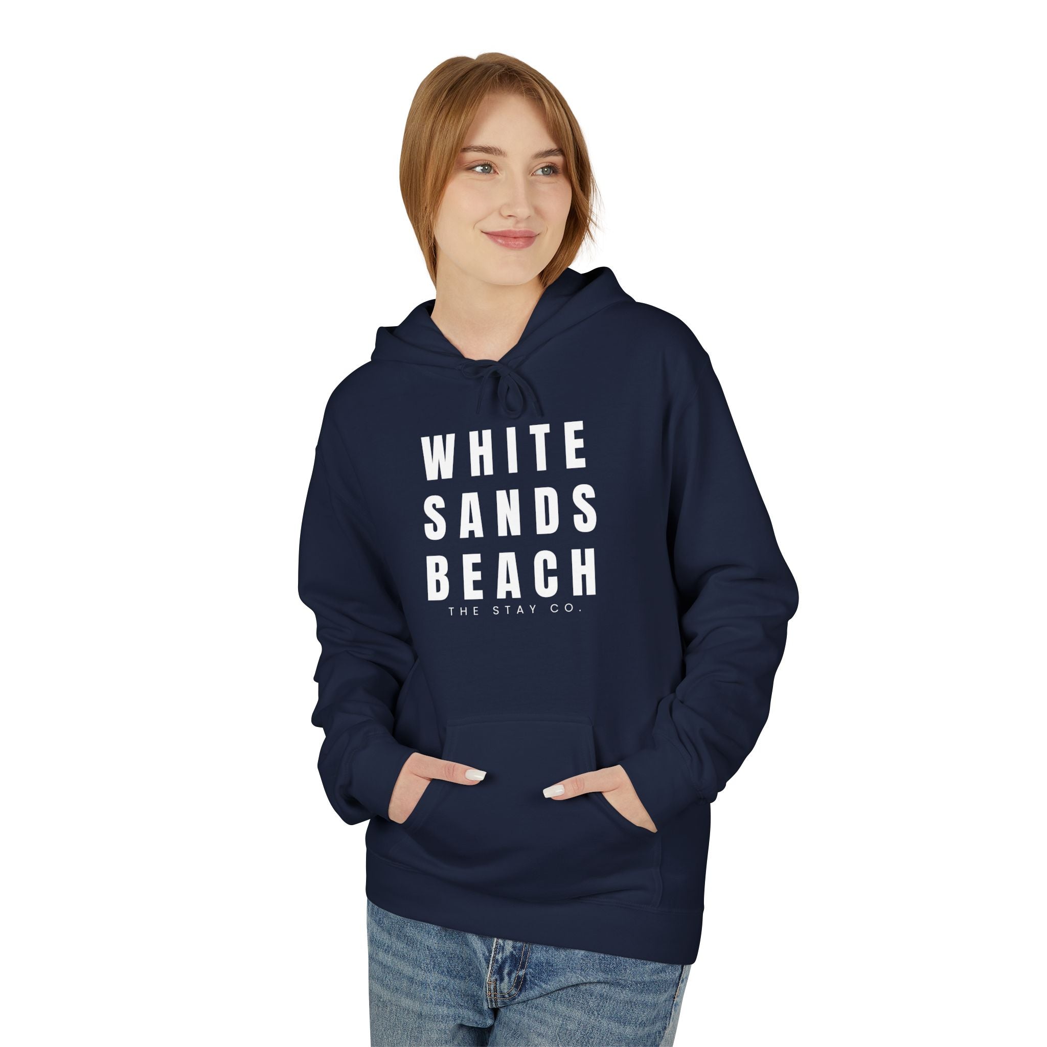 White Sands Beach Hoodie in White Writing