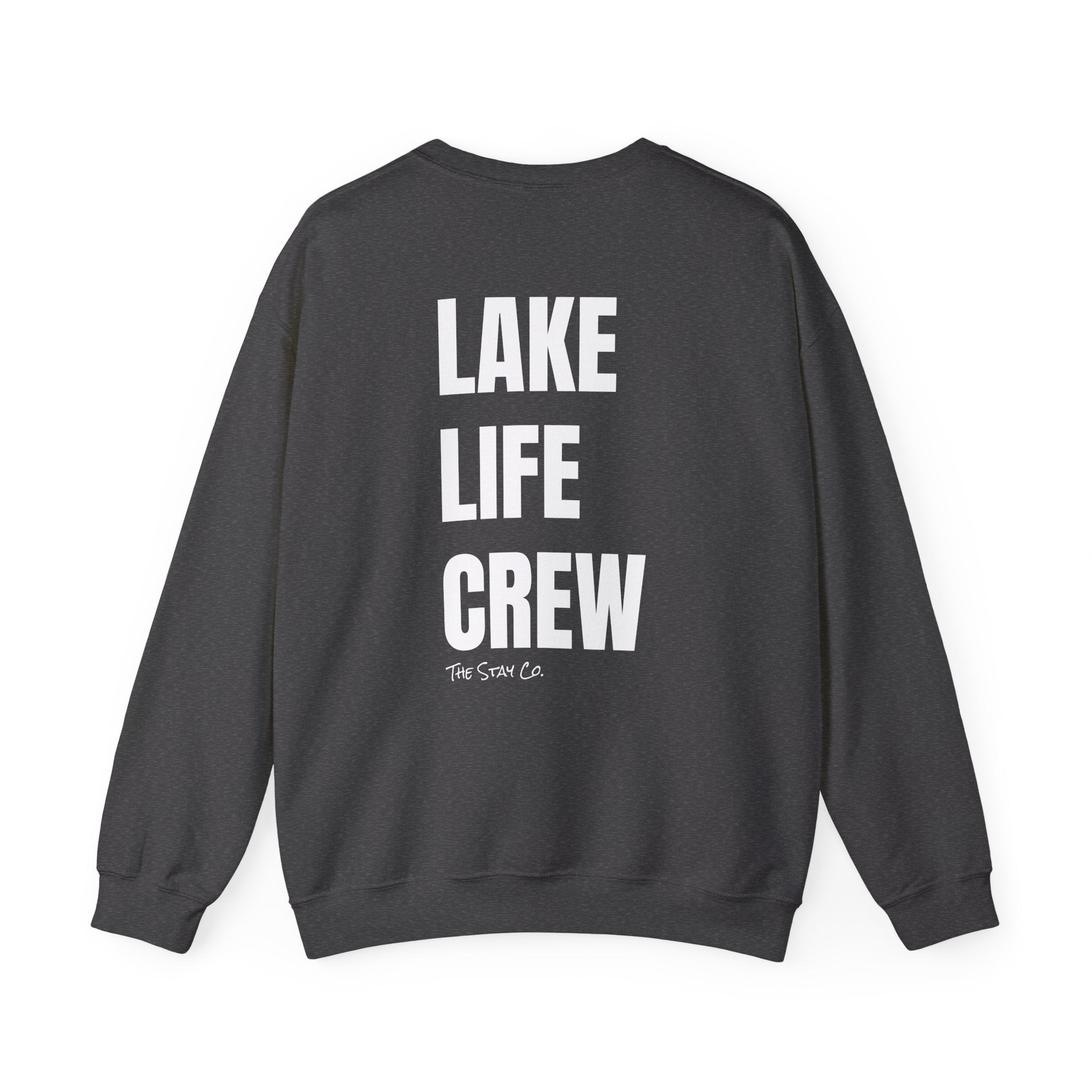 Adult- "Made For This"- (Front)  "Lake Life Crew" (Back)- White Writing- Unisex Crewneck Sweatshirt