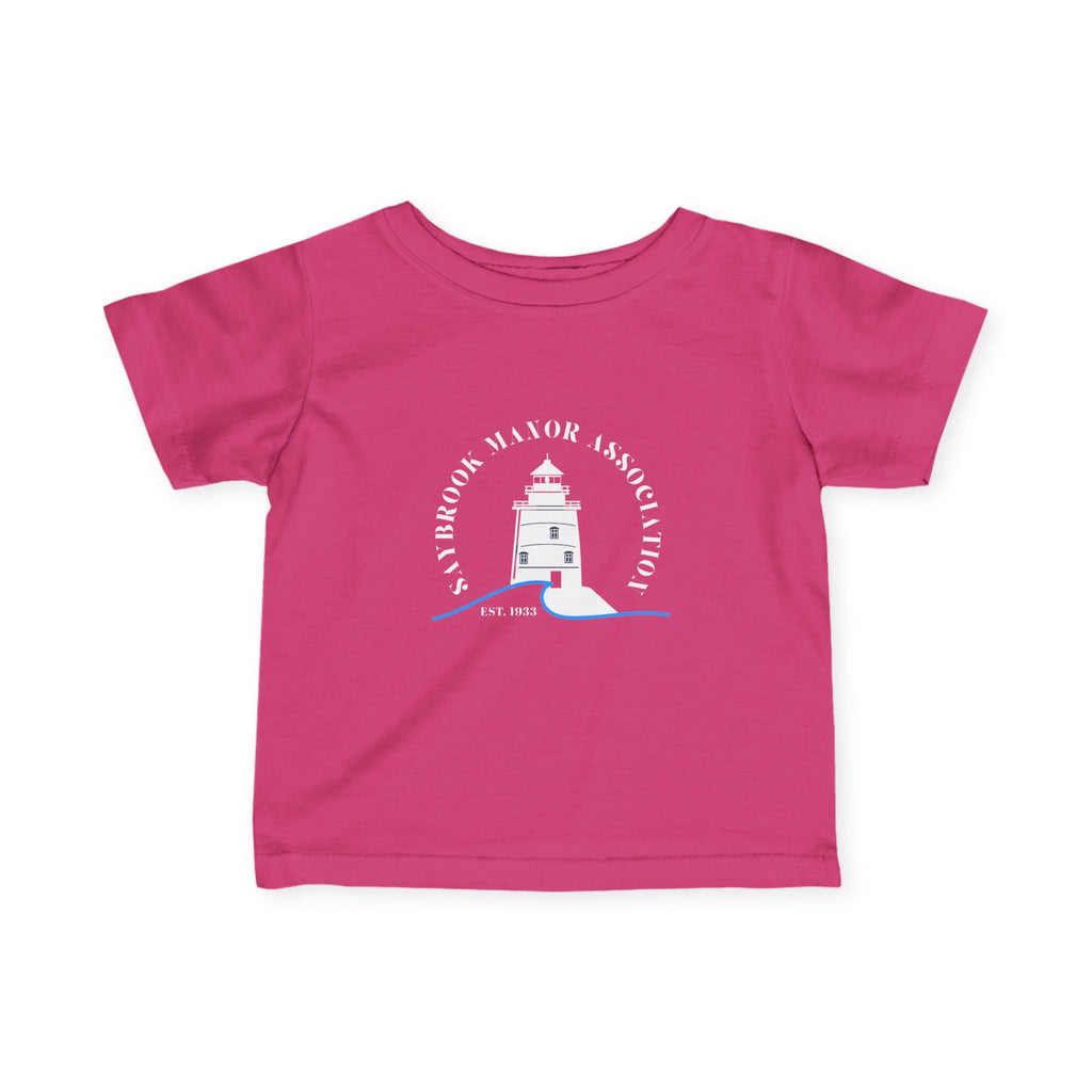Infant (6M-24M)- Saybrook Manor Association Logo On Front  "MILK. NAP. SAYBROOK. REPEAT." (Back) in White Writing