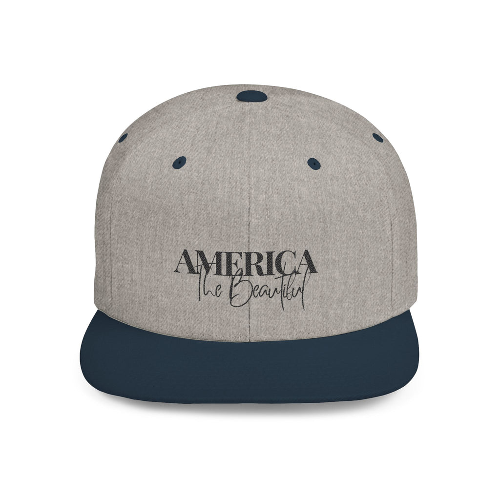 Embroidered Snackback Cap-"America The Beautiful"- Casual Hat, Outdoor Apparel, Summer Fashion, Gift for Him/Her, Festival Accessory