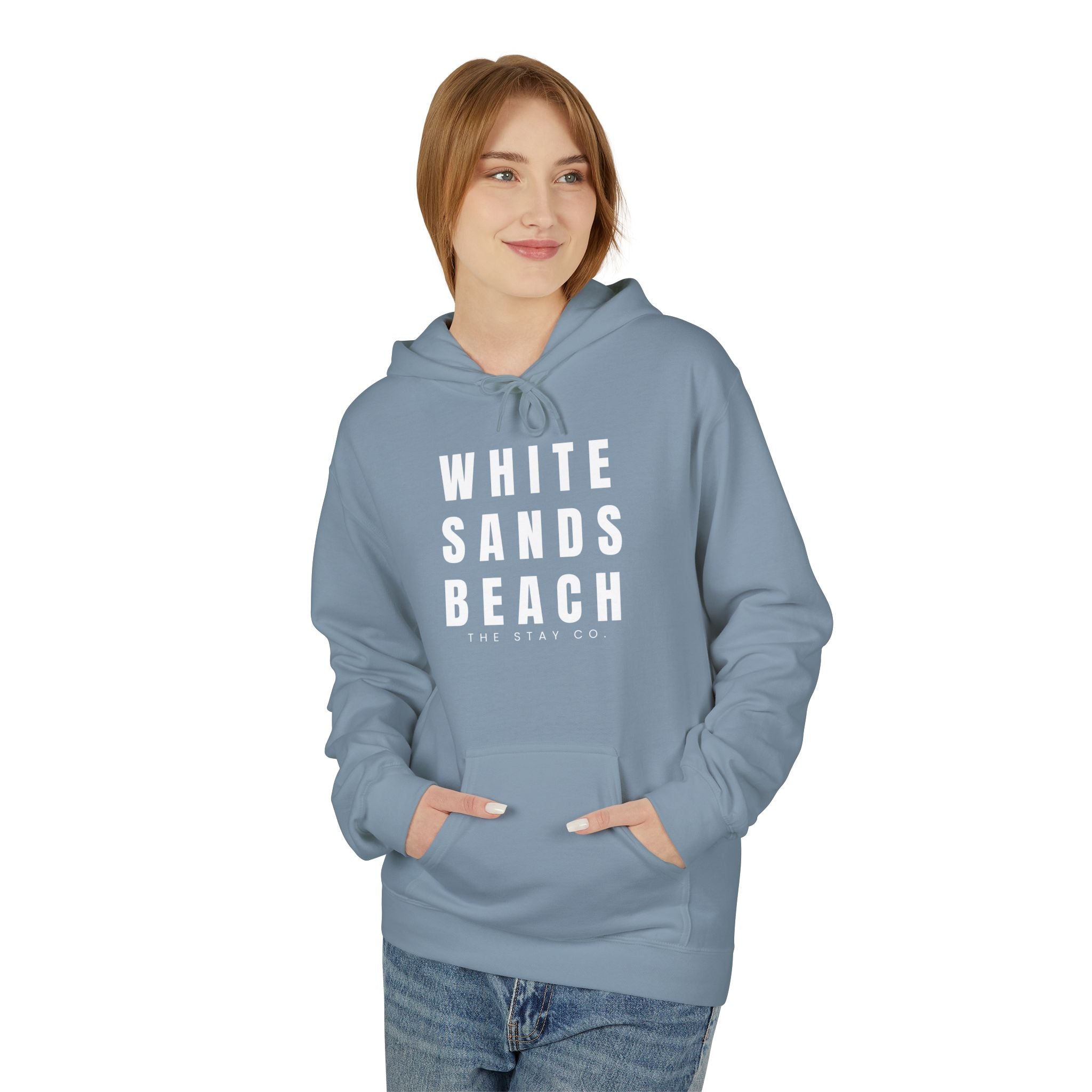 White Sands Beach Hoodie in White Writing