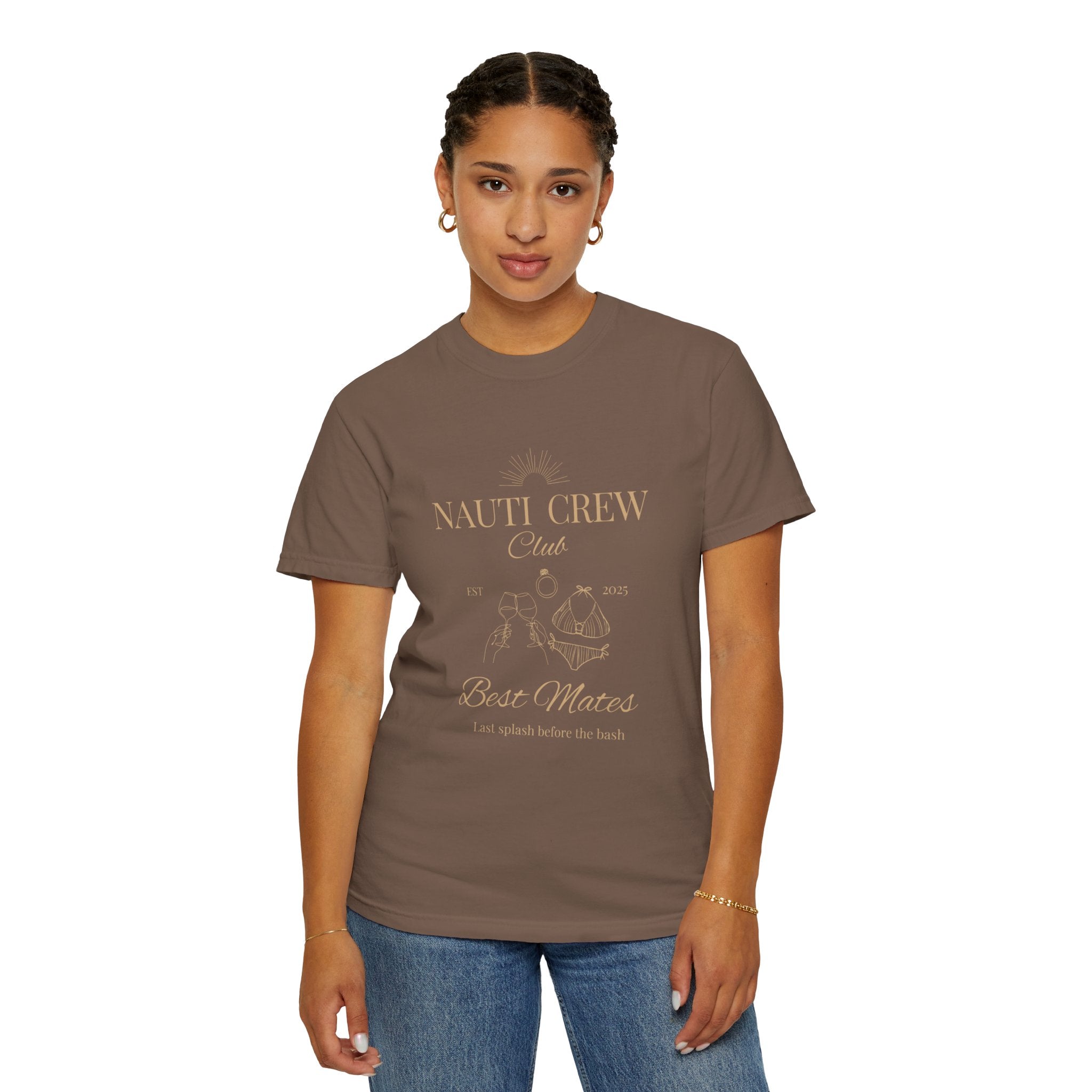 Matching "Nauti Crew-Best Mates" -T-Shirt, Pefect for Bachelorette and Wedding Parties- Unisex Vacation Top, Sailor Humor Apparel