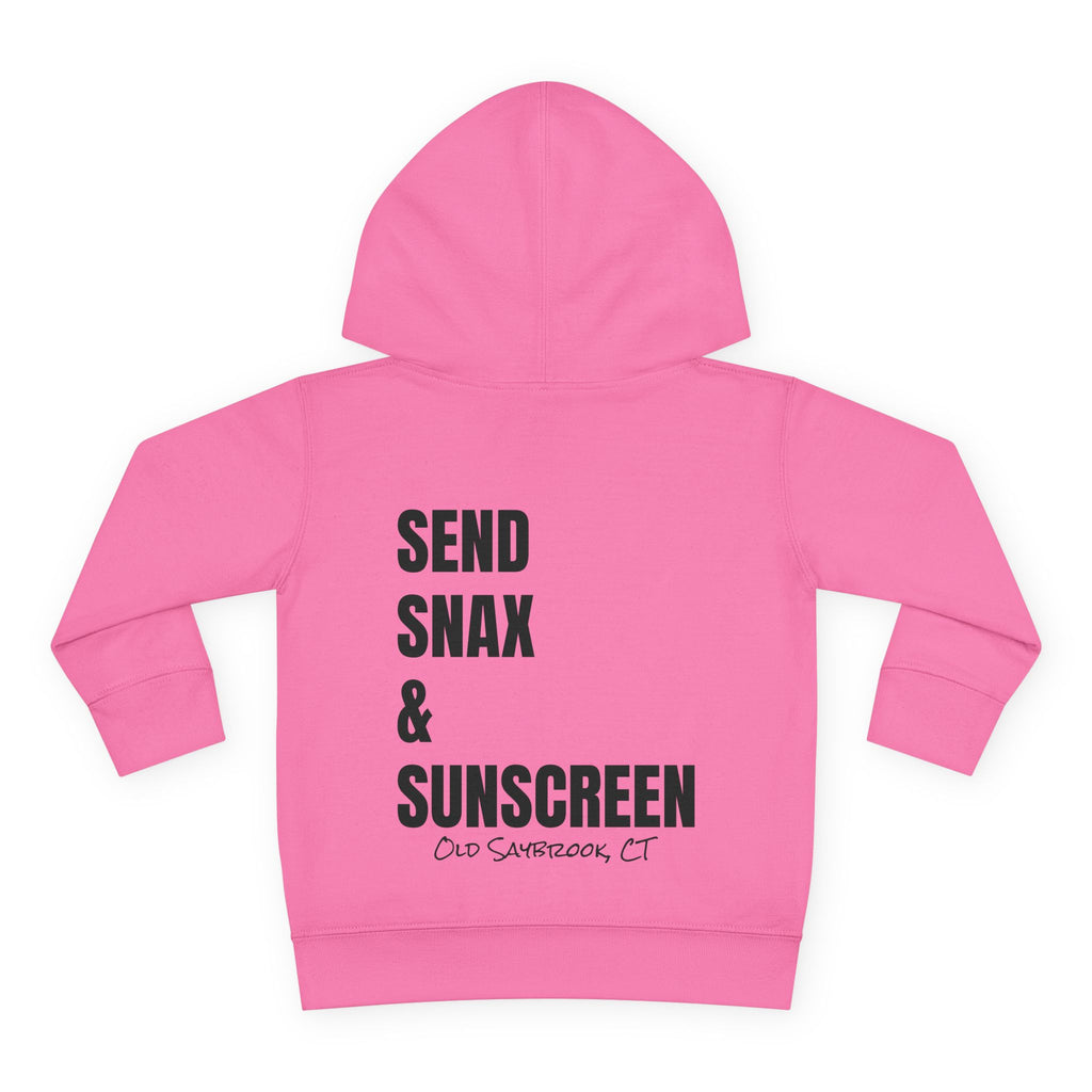 Toddler (2T-6T)- "Gone To The Beach" (Front) "Send Snax & Sunscreen, Old Saybrook, CT"- (Back)- Hoodie