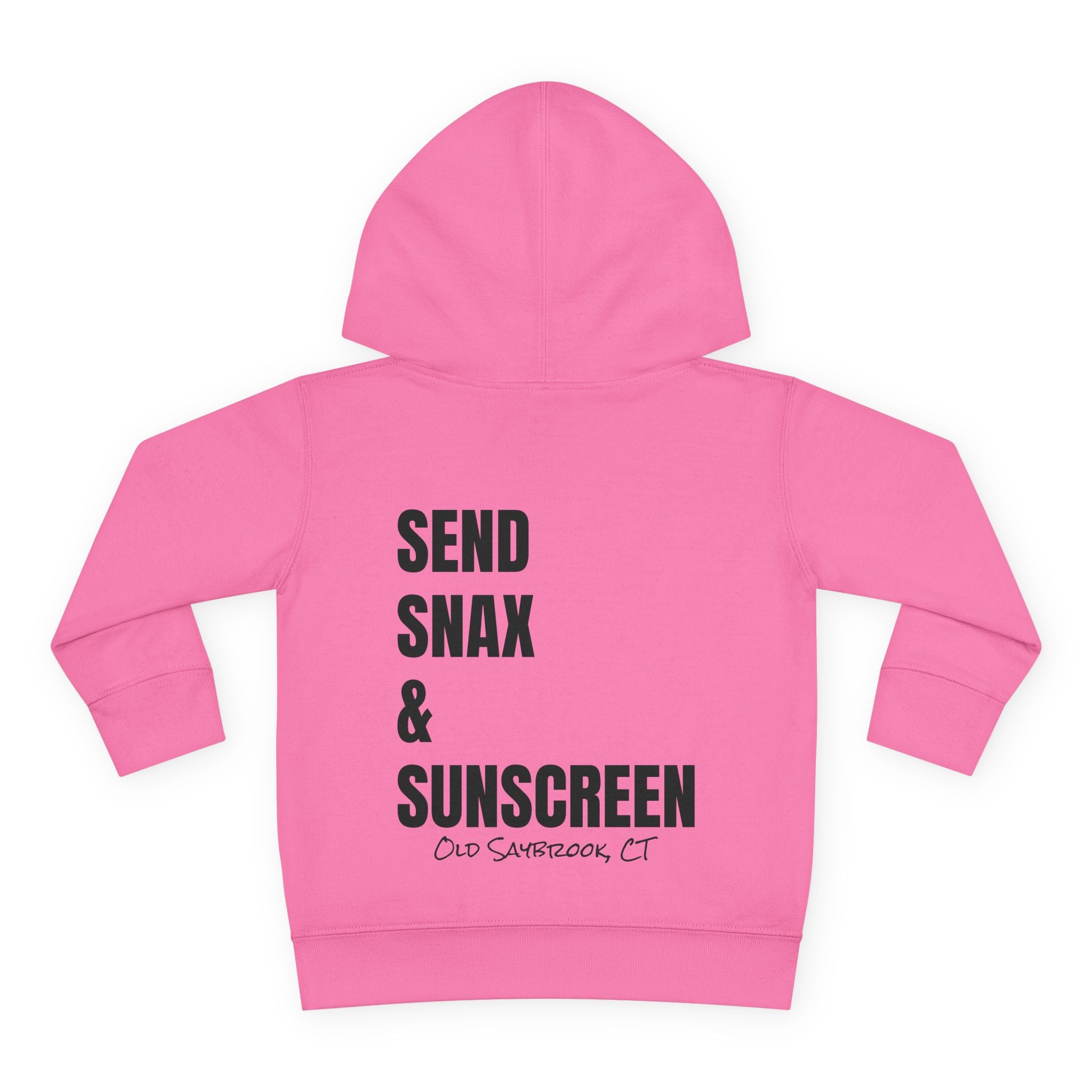 Toddler (2T-6T)- "Gone To The Beach" (Front) "Send Snax & Sunscreen, Old Saybrook, CT"- (Back)- Hoodie