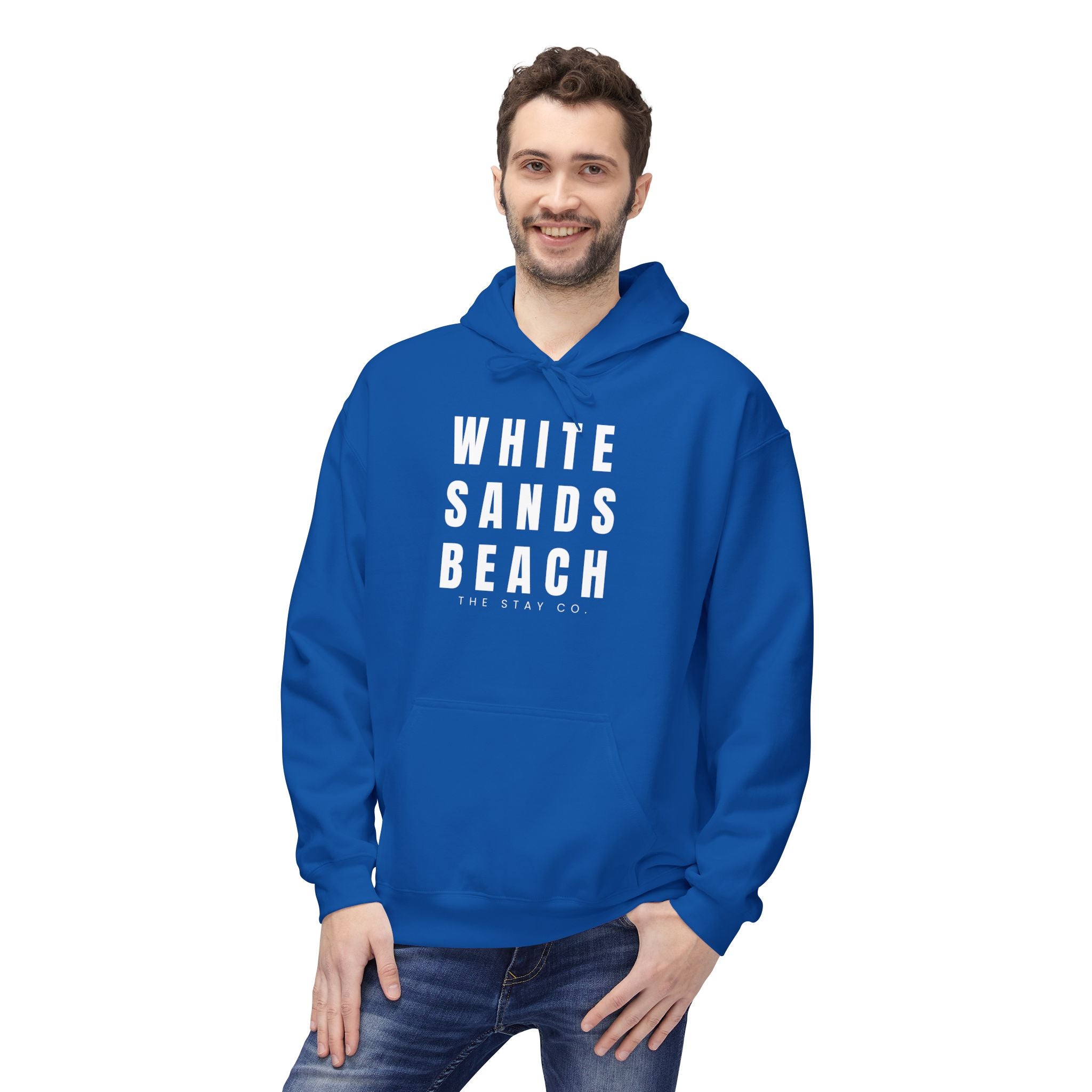 White Sands Beach Hoodie in White Writing