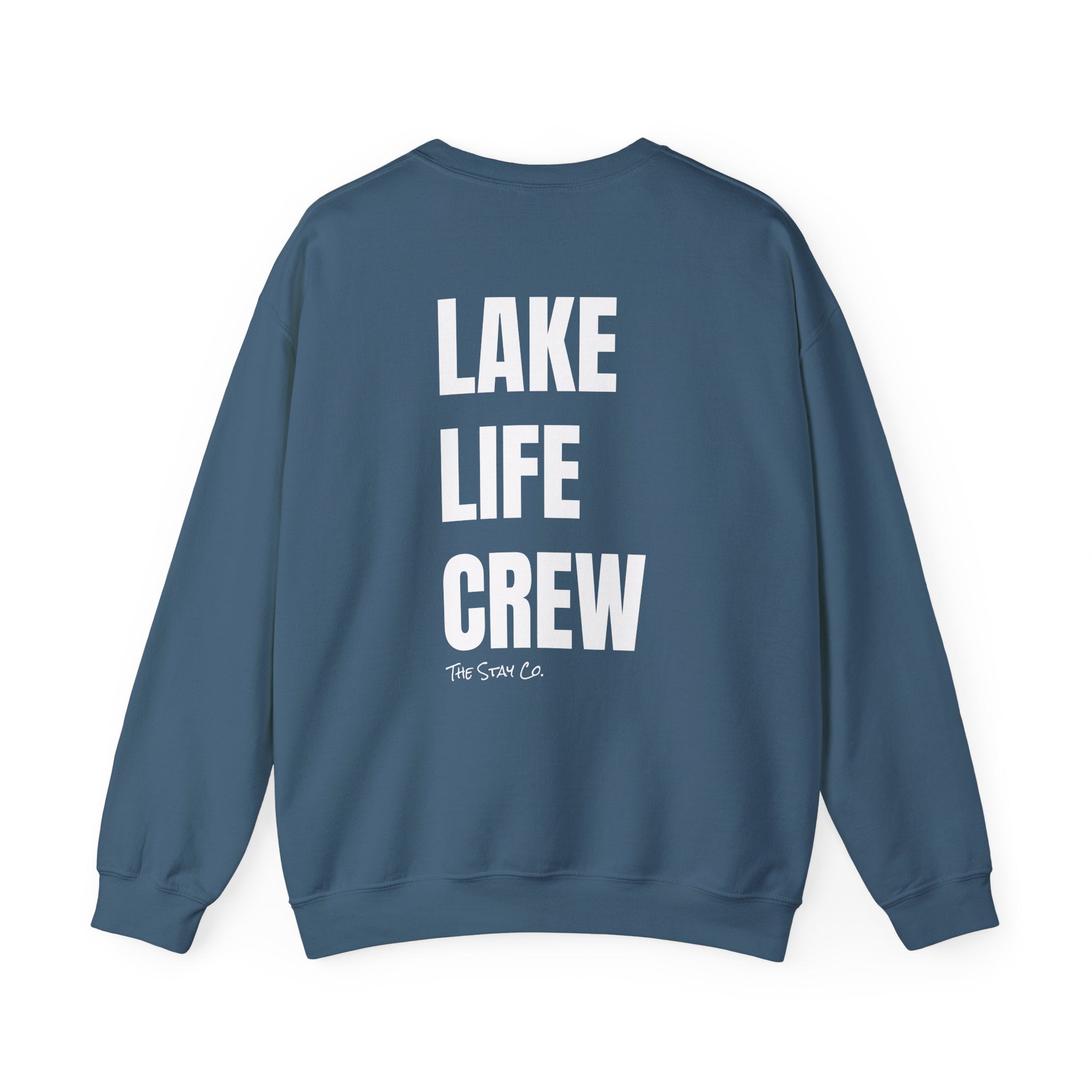 Adult- "Made For This"- (Front)  "Lake Life Crew" (Back)- White Writing- Unisex Crewneck Sweatshirt
