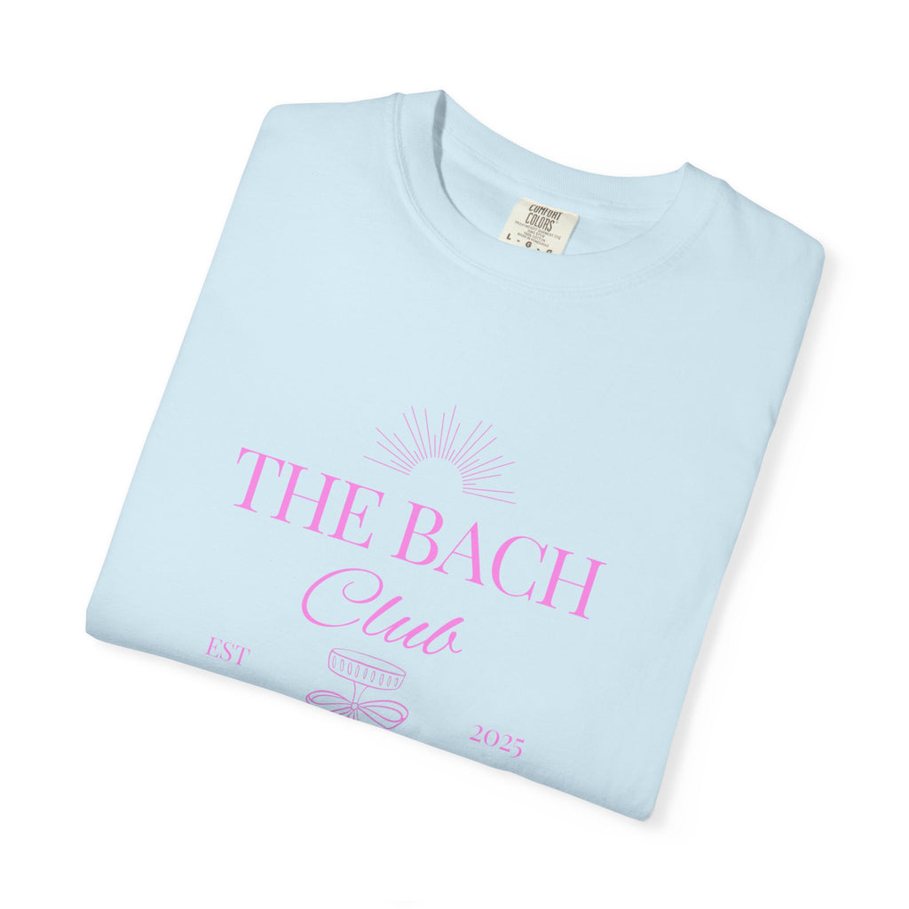 Matching "The Bach Club -Last Splash- Candlewood Lake" -T-Shirt in Pink Writing- Choose a Color- Perfect for Bachelorette and Wedding Parties- Unisex Vacation Top, Sailor Humor Apparel