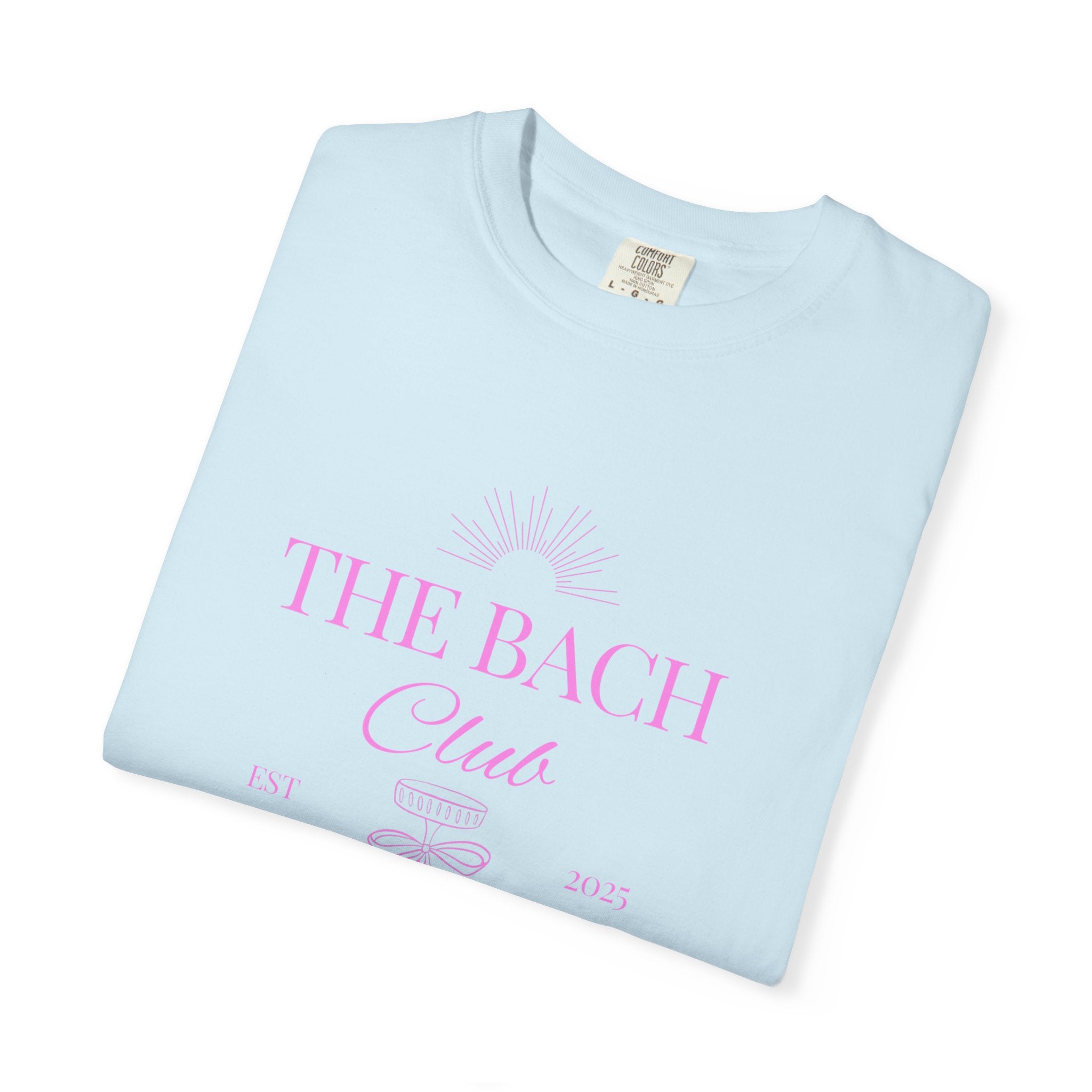 Matching "The Bach Club -Last Splash- Candlewood Lake" -T-Shirt in Pink Writing- Choose a Color- Perfect for Bachelorette and Wedding Parties- Unisex Vacation Top, Sailor Humor Apparel