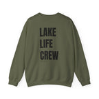 Adult- "Made for this"- (Front)  "Lake Life Crew" (Back)- Black Writing- Unisex Crewneck Sweatshirt