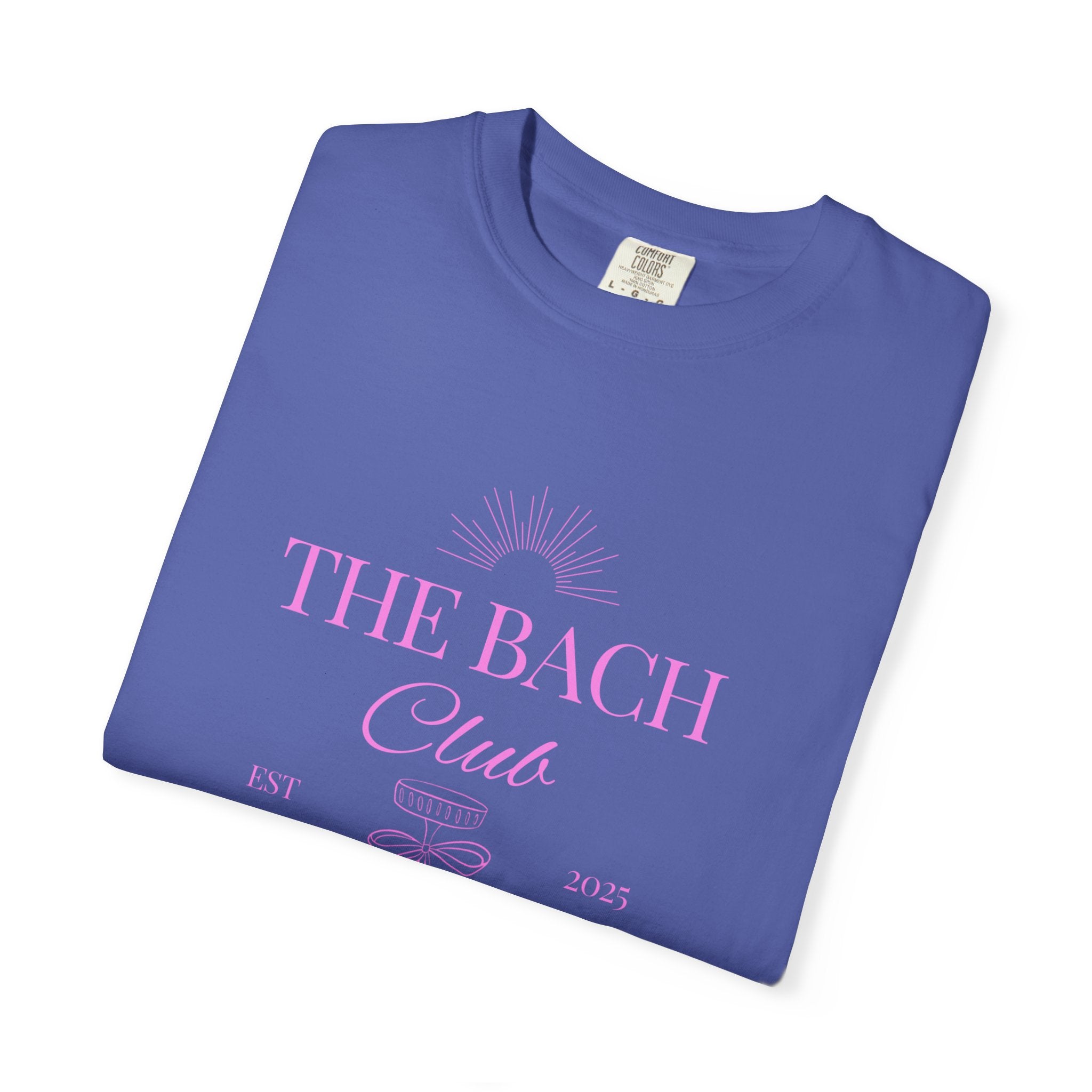 Matching "The Bach Club -Last Splash- Candlewood Lake" -T-Shirt in Pink Writing- Choose a Color- Perfect for Bachelorette and Wedding Parties- Unisex Vacation Top, Sailor Humor Apparel