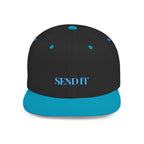 Embroidered Snackback Cap-"Send It"- In Blue Casual Hat, Outdoor Apparel, Summer Fashion, Gift for Him/Her, Festival Accessory