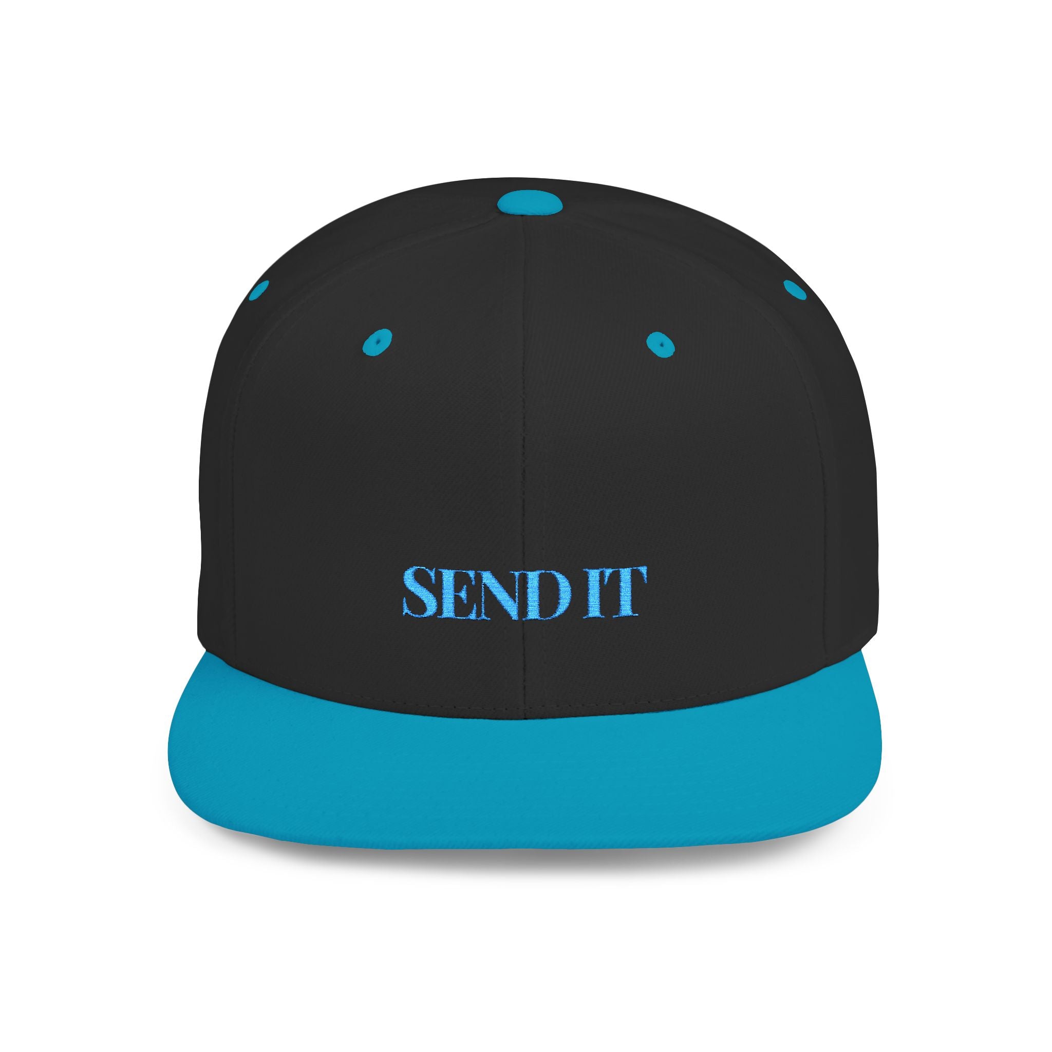 Embroidered Snackback Cap-"Send It"- In Blue Casual Hat, Outdoor Apparel, Summer Fashion, Gift for Him/Her, Festival Accessory