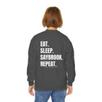 Youth-(XS-XL) Crewneck-Saybrook Association Logo On Front- "EAT. SLEEP. SAYBROOK. REPEAT." On Back