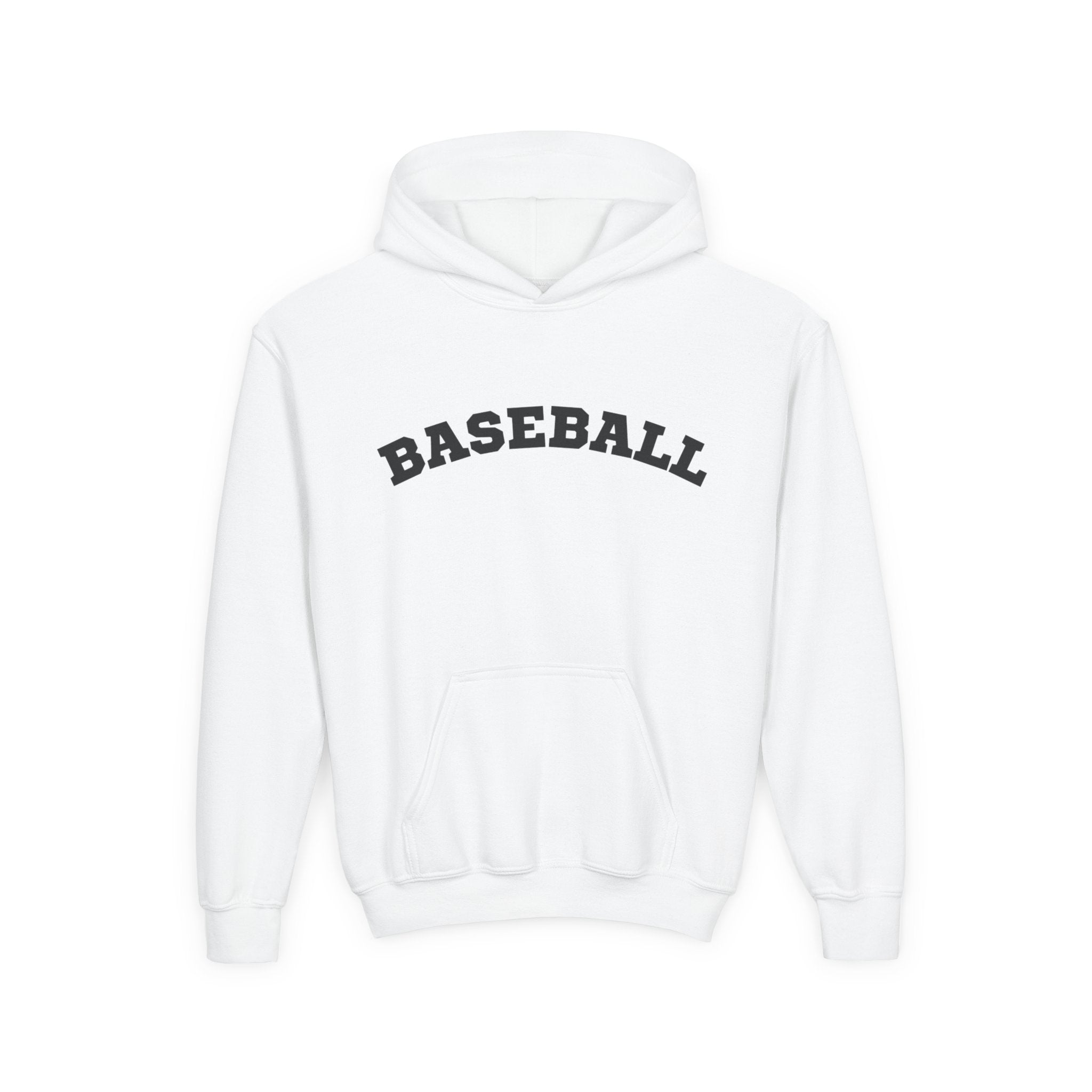 Youth Hoodie "Baseball" - Choose Your Color- Sports Apparel, Gift for Young Athletes, Team Spirit, Cozy Sweatshirt, Game Day Ready