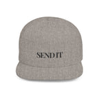 Embroidered Snackback Cap-"Send It"- In Black Writing-Casual Hat, Outdoor Apparel, Summer Fashion, Gift for Him/Her, Festival Accessory