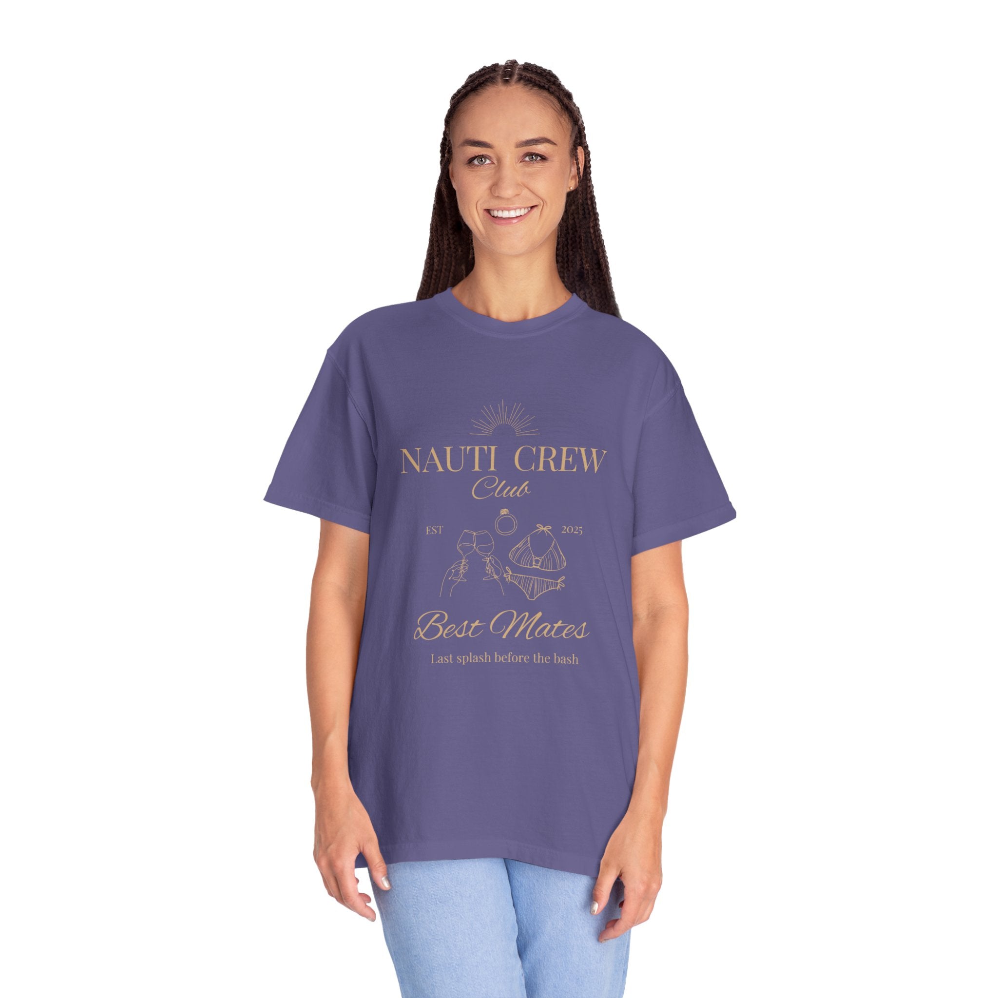 Matching "Nauti Crew-Best Mates" -T-Shirt, Pefect for Bachelorette and Wedding Parties- Unisex Vacation Top, Sailor Humor Apparel