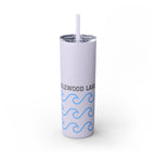 Personalized Skinny Tumbler with Straw - Coastal Waves Design, 20oz