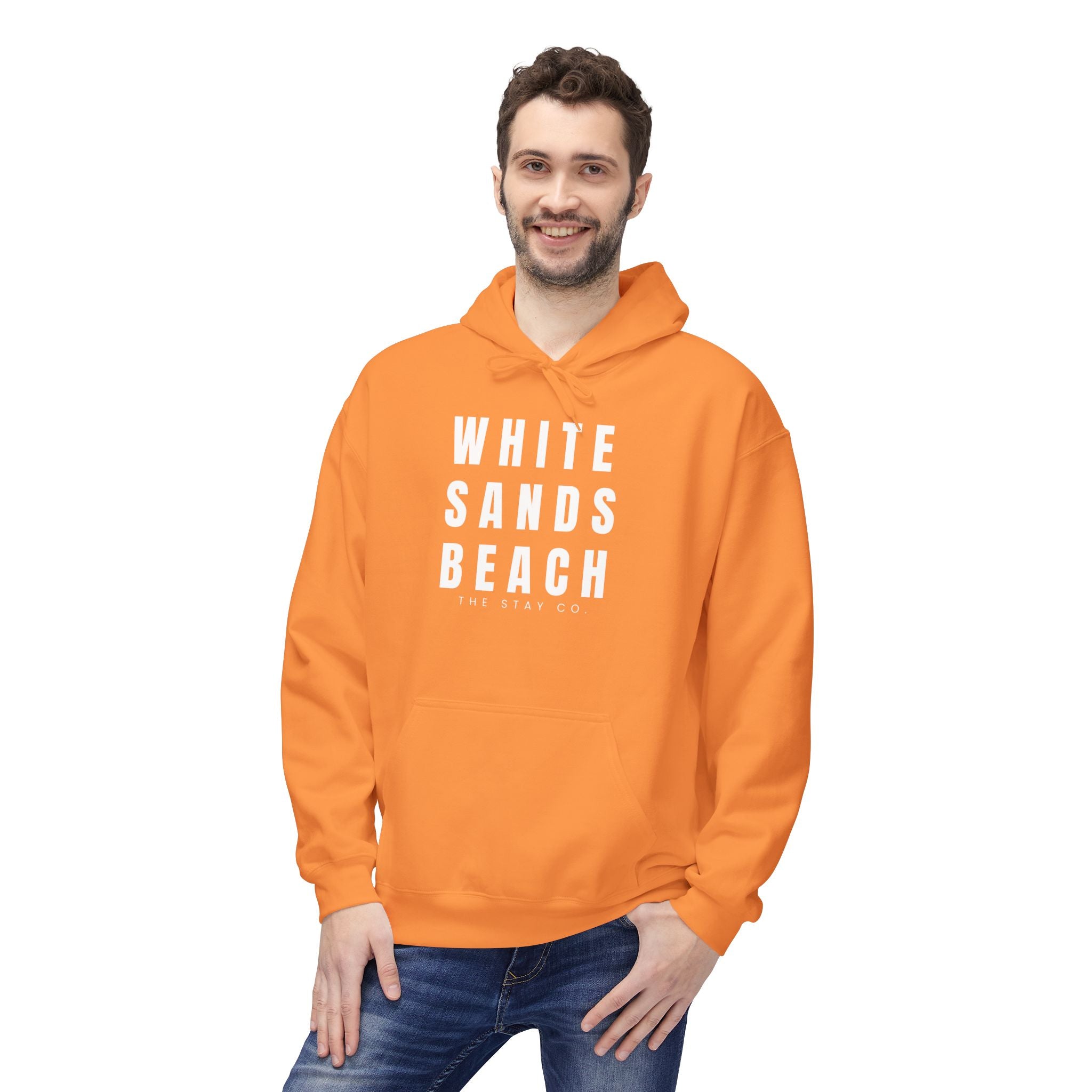 White Sands Beach Hoodie in White Writing