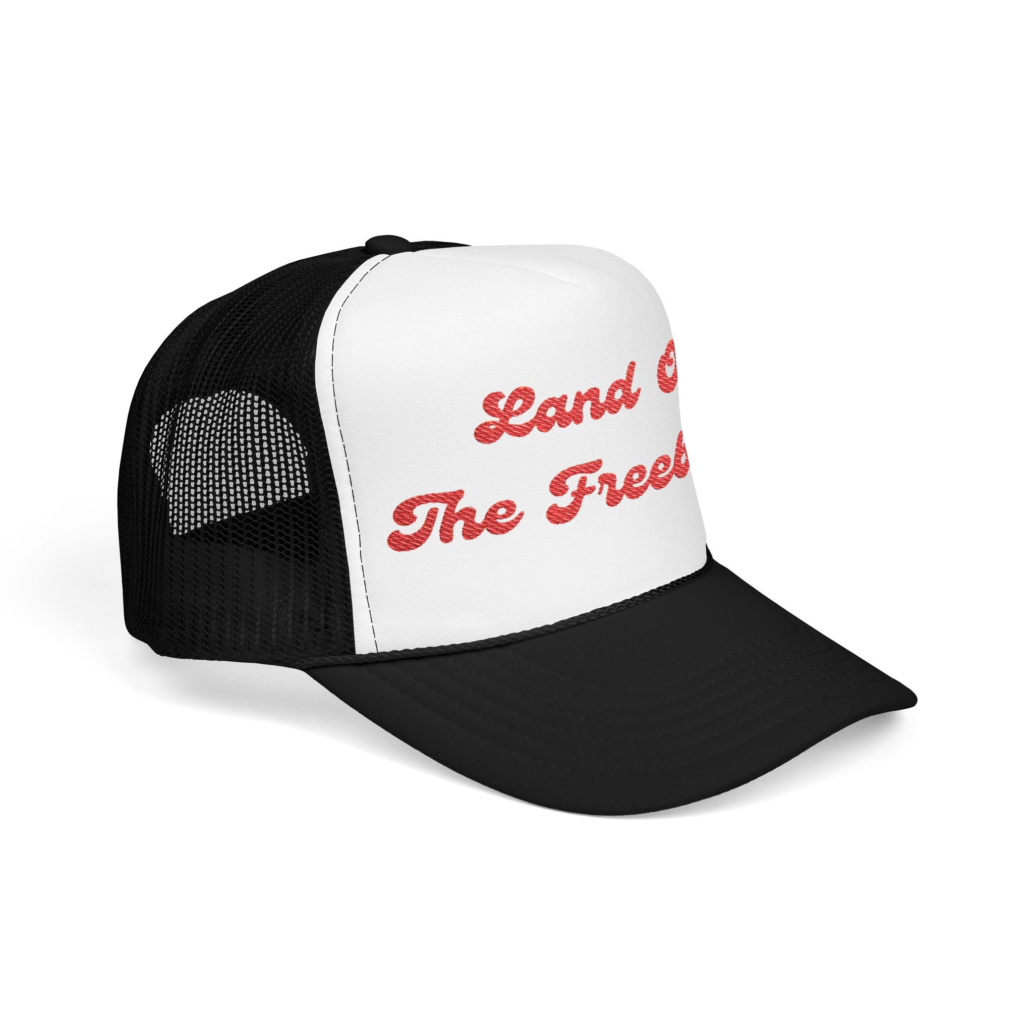 "Land of the Freebird"- Foam Trucker Hat, Embroidered Cap, BBQ Hat, Perfect Gift for Grilling Enthusiasts, Summer BBQ Accessory, Fun Party Hat