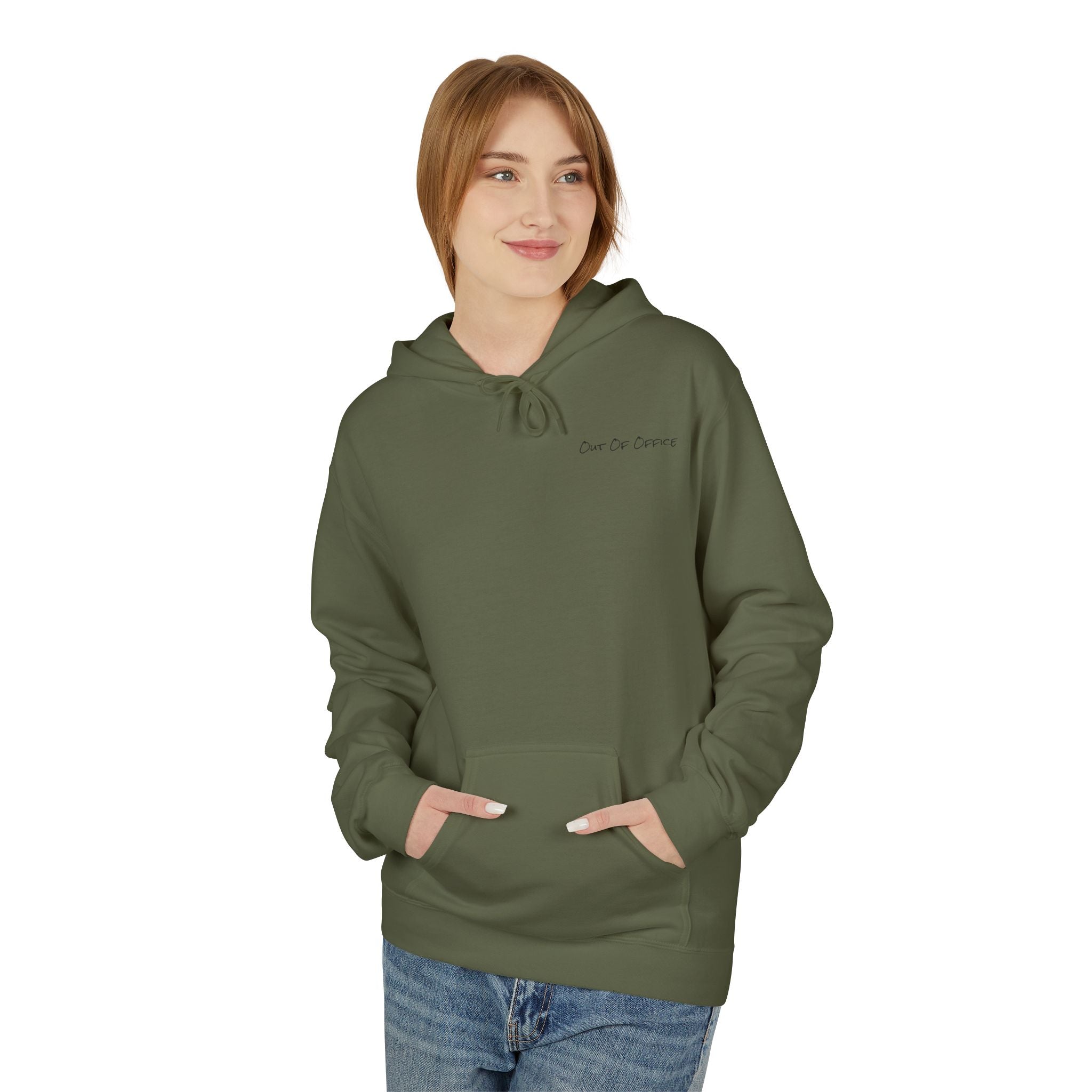 Adult- "Out Of Office" (Front) "Old Saybrook New Tan" (Back) - Hoodie