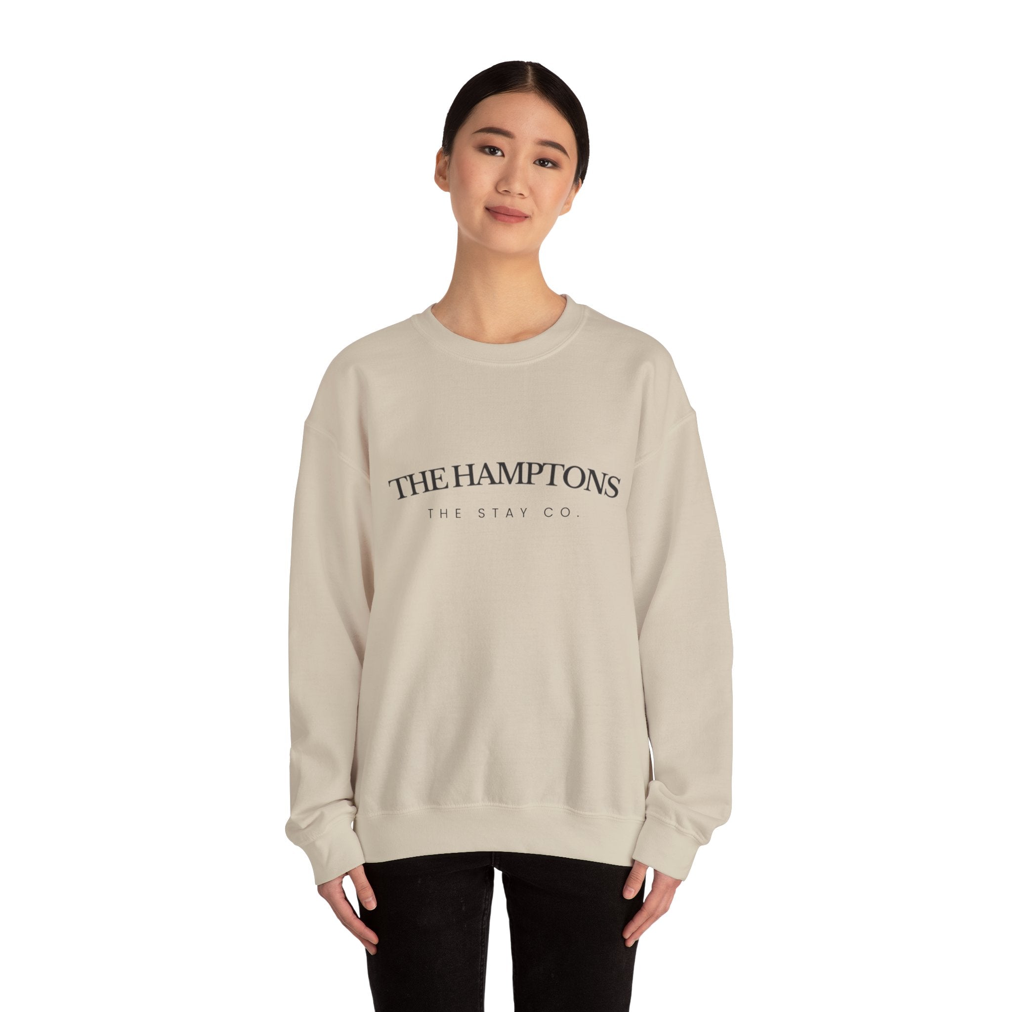 Adult- "The Hamptons" - Black Writing- Crewneck Sweatshirt