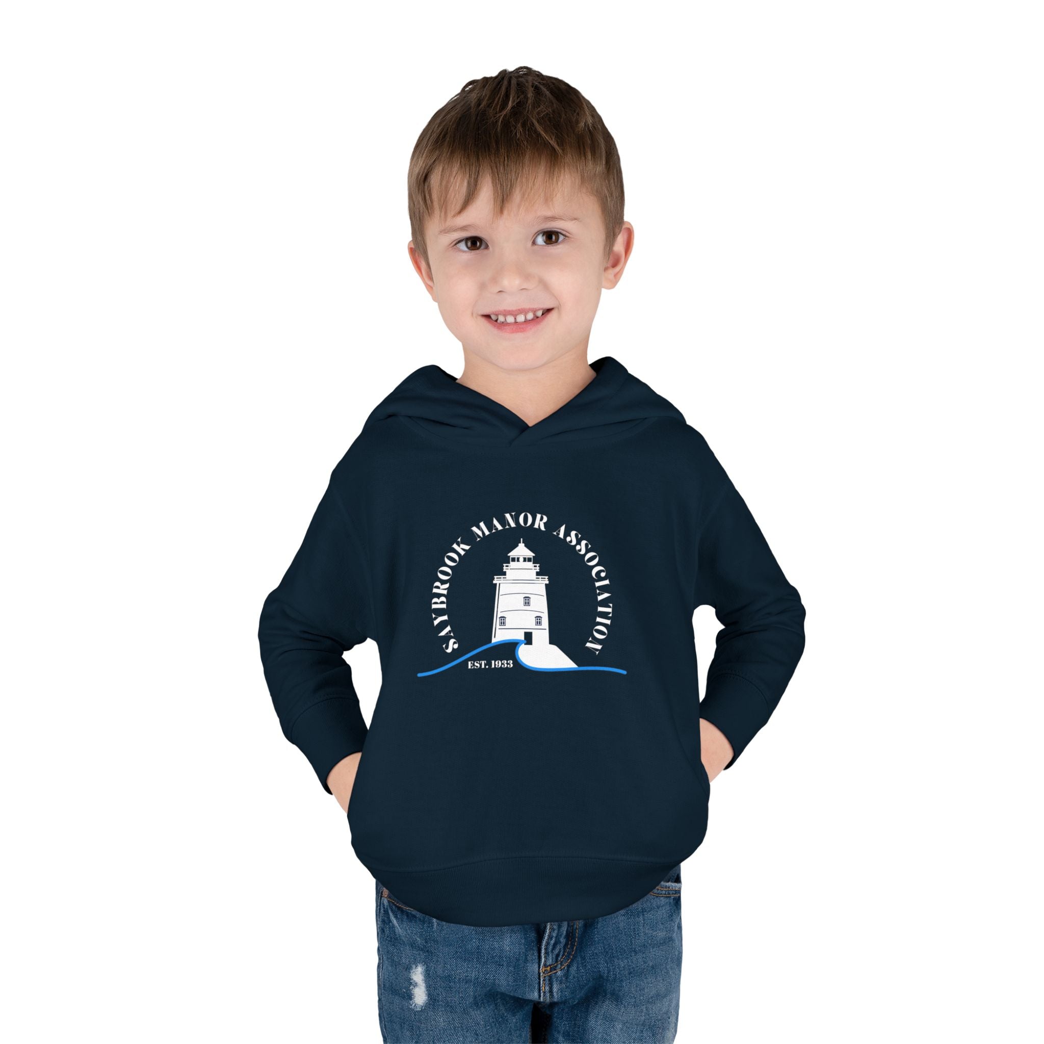 Toddler Hoodie- Saybrook Manor Association Logo on Front - "NAP. SNAX. SAYBROOK. REPEAT."