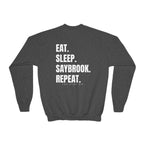 Youth-(XS-XL) Crewneck-Saybrook Association Logo On Front- "EAT. SLEEP. SAYBROOK. REPEAT." On Back