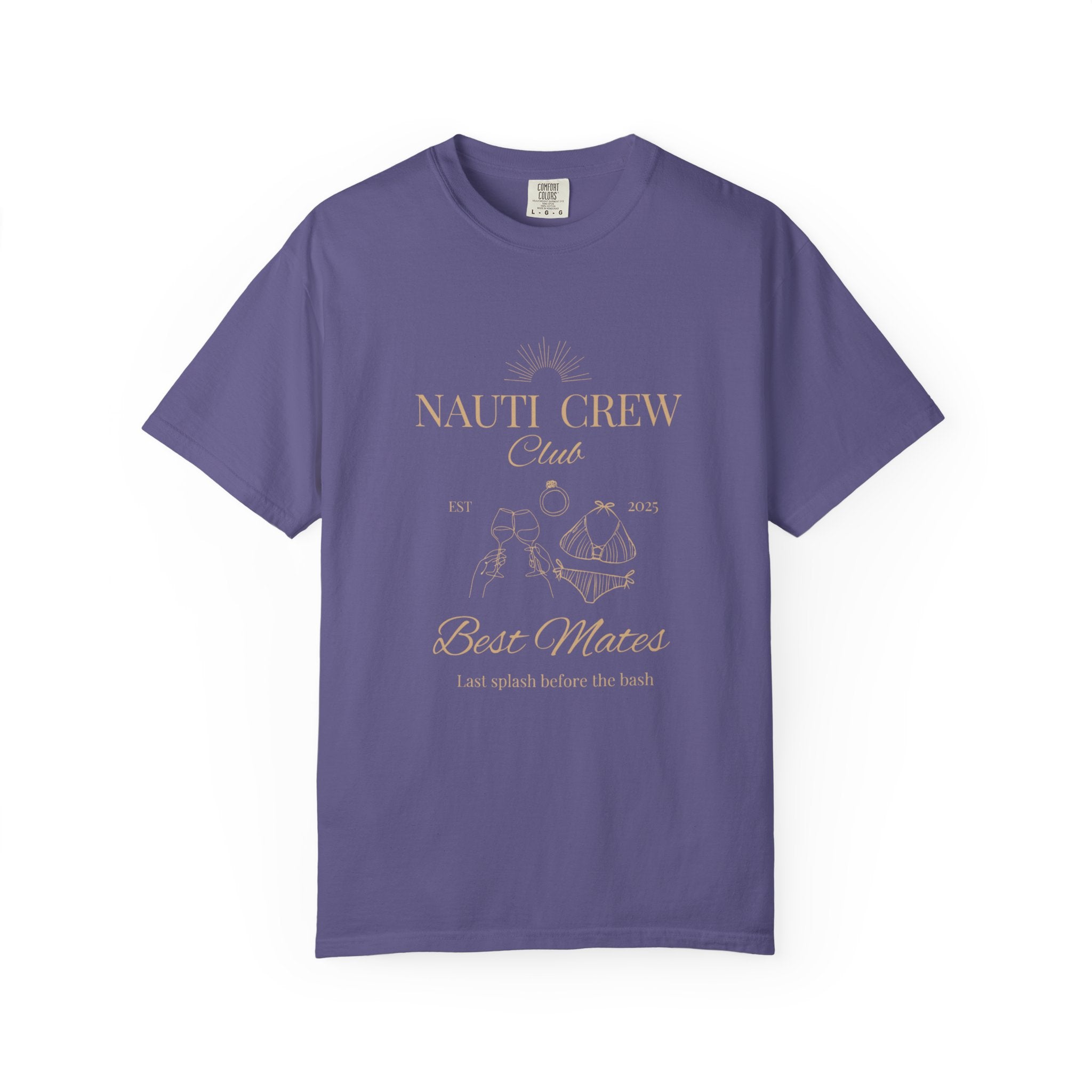 Matching "Nauti Crew-Best Mates" -T-Shirt, Pefect for Bachelorette and Wedding Parties- Unisex Vacation Top, Sailor Humor Apparel