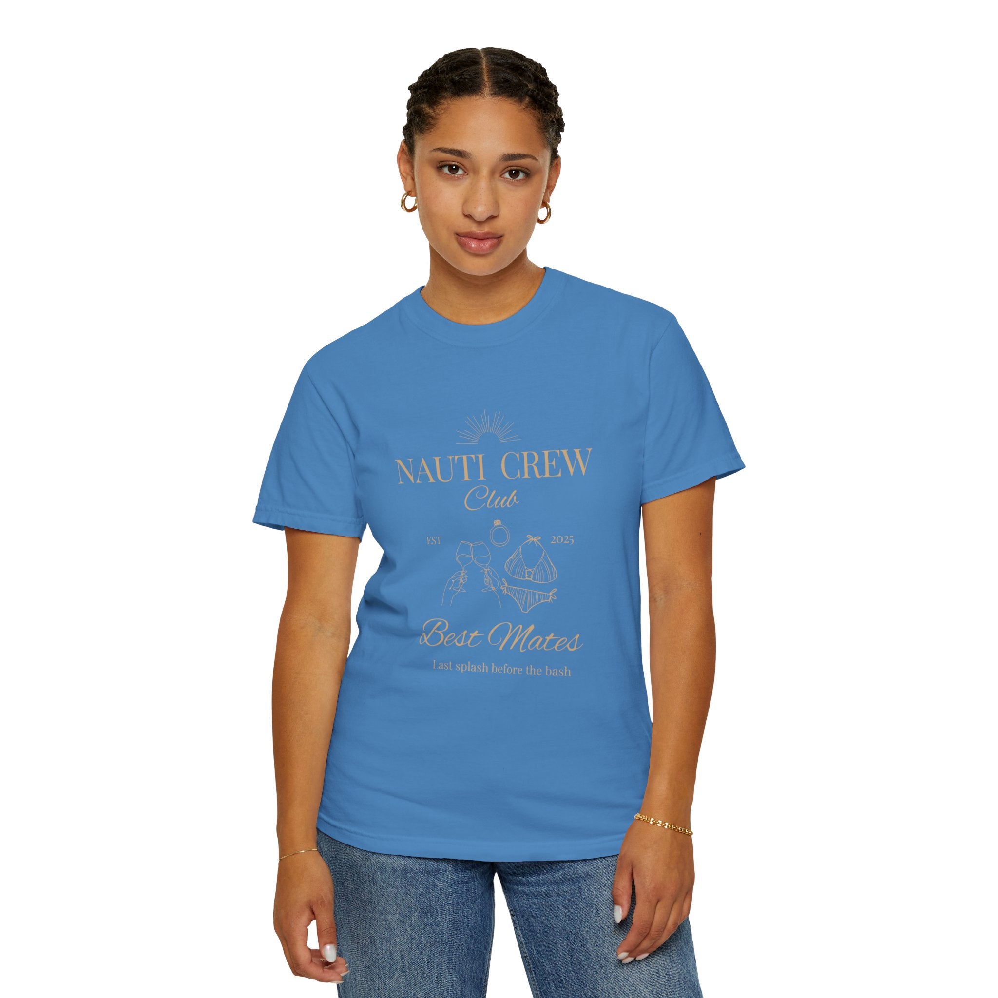 Matching "Nauti Crew-Best Mates" -T-Shirt, Pefect for Bachelorette and Wedding Parties- Unisex Vacation Top, Sailor Humor Apparel
