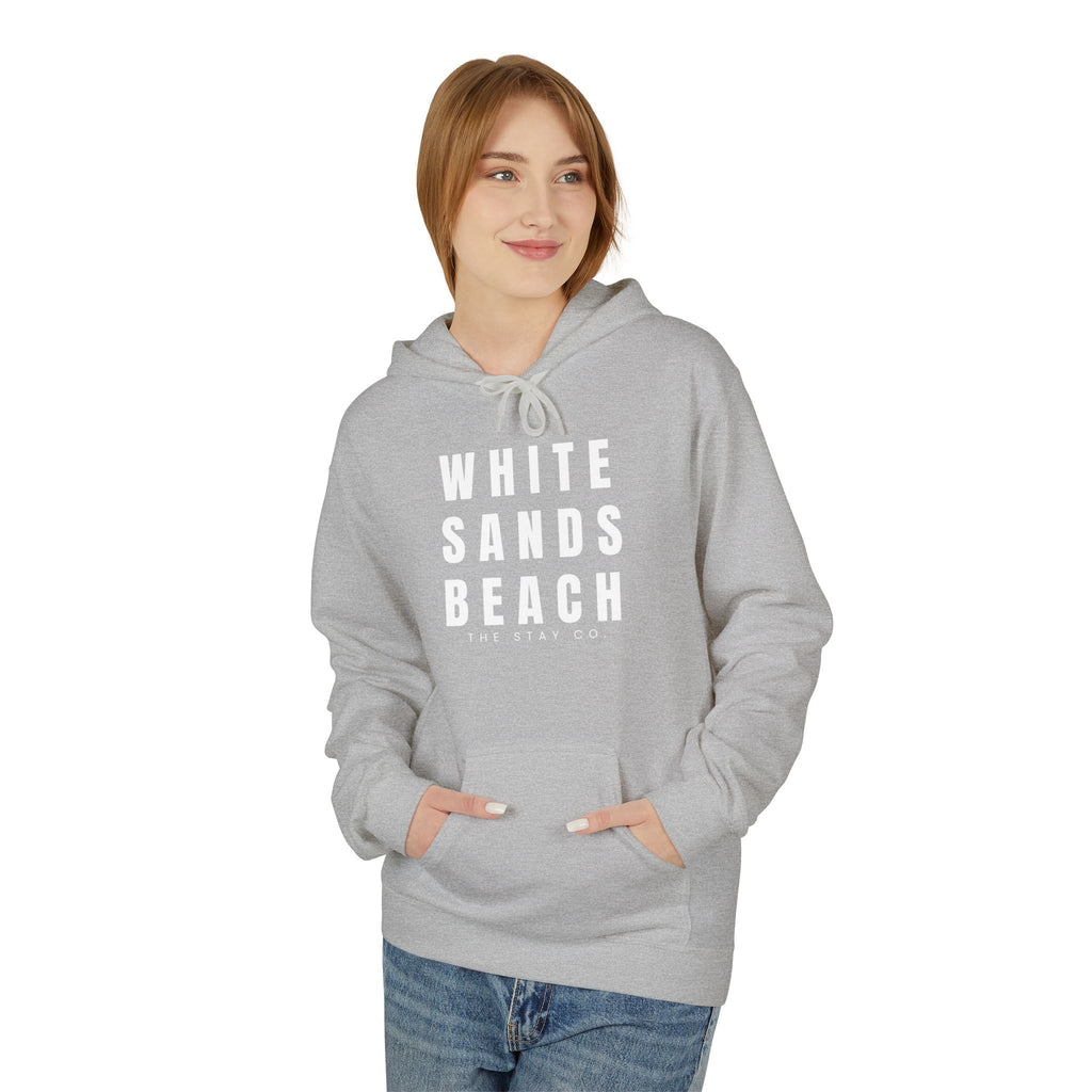 White Sands Beach Hoodie in White Writing