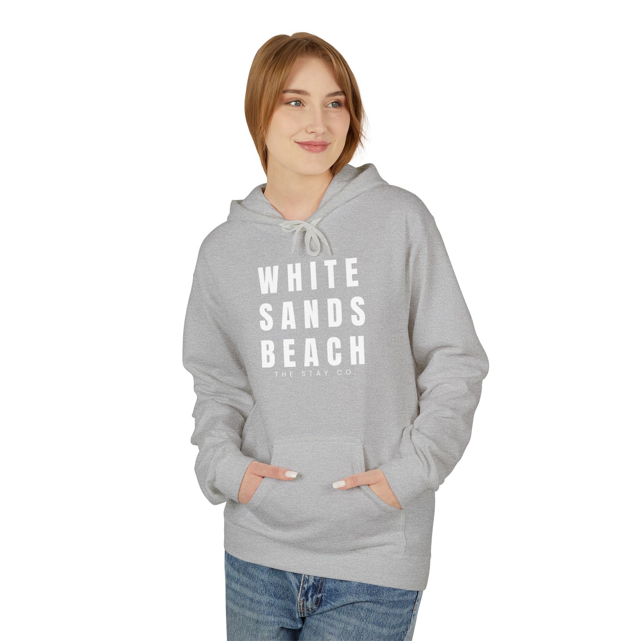 White Sands Beach Hoodie in White Writing