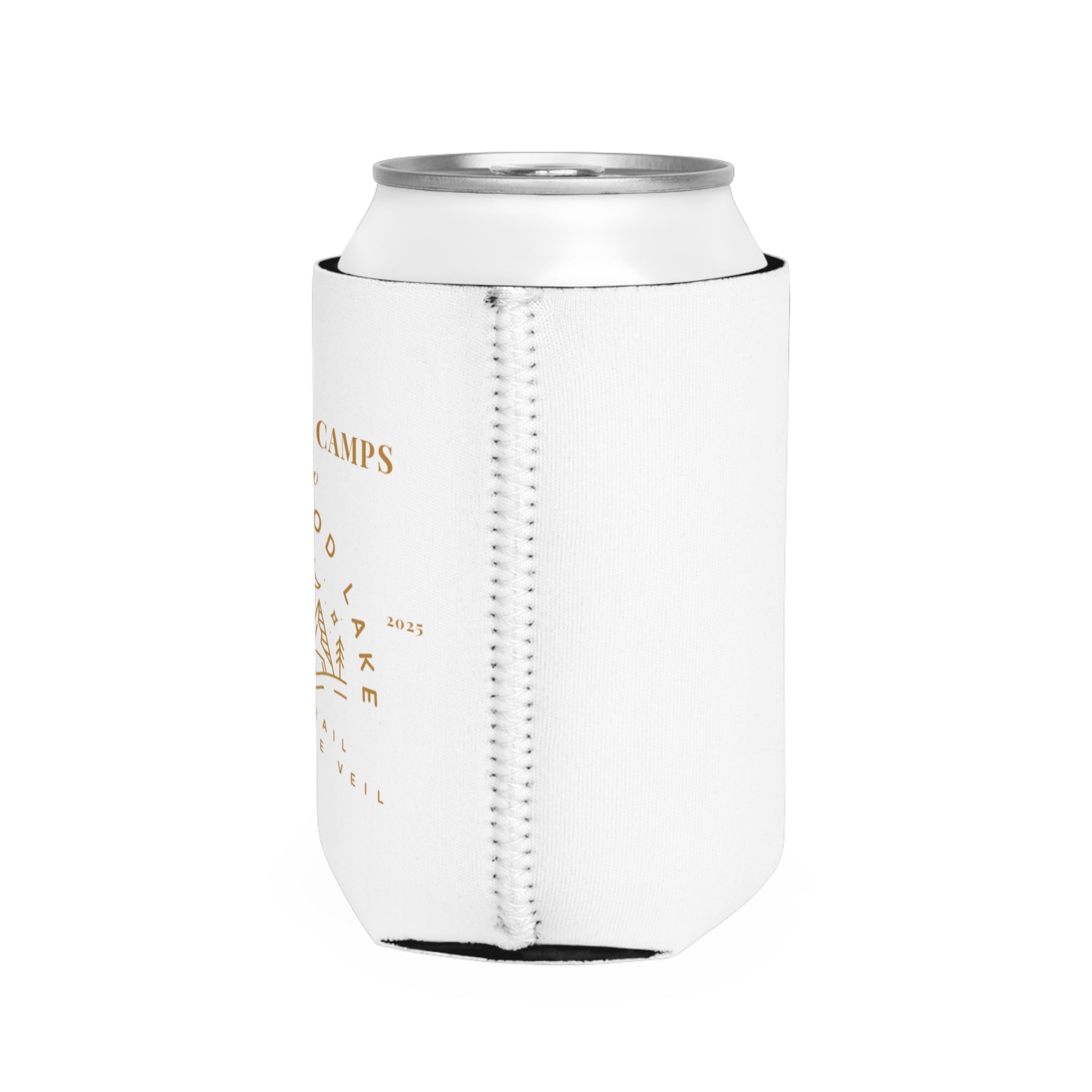 Champs & Camps-Candlewood Lake - Last Trail before the Veil- Stylish Outdoor Can Cooler Sleeve, Perfect for Camping, Beach Days, Parties, Gifts for Outdoors Enthusiasts, Wedding Favors