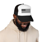 Flag- Foam Trucker Hat, Embroidered Cap, BBQ Hat, Perfect Gift for Grilling Enthusiasts, Summer BBQ Accessory, Fun Party Hat