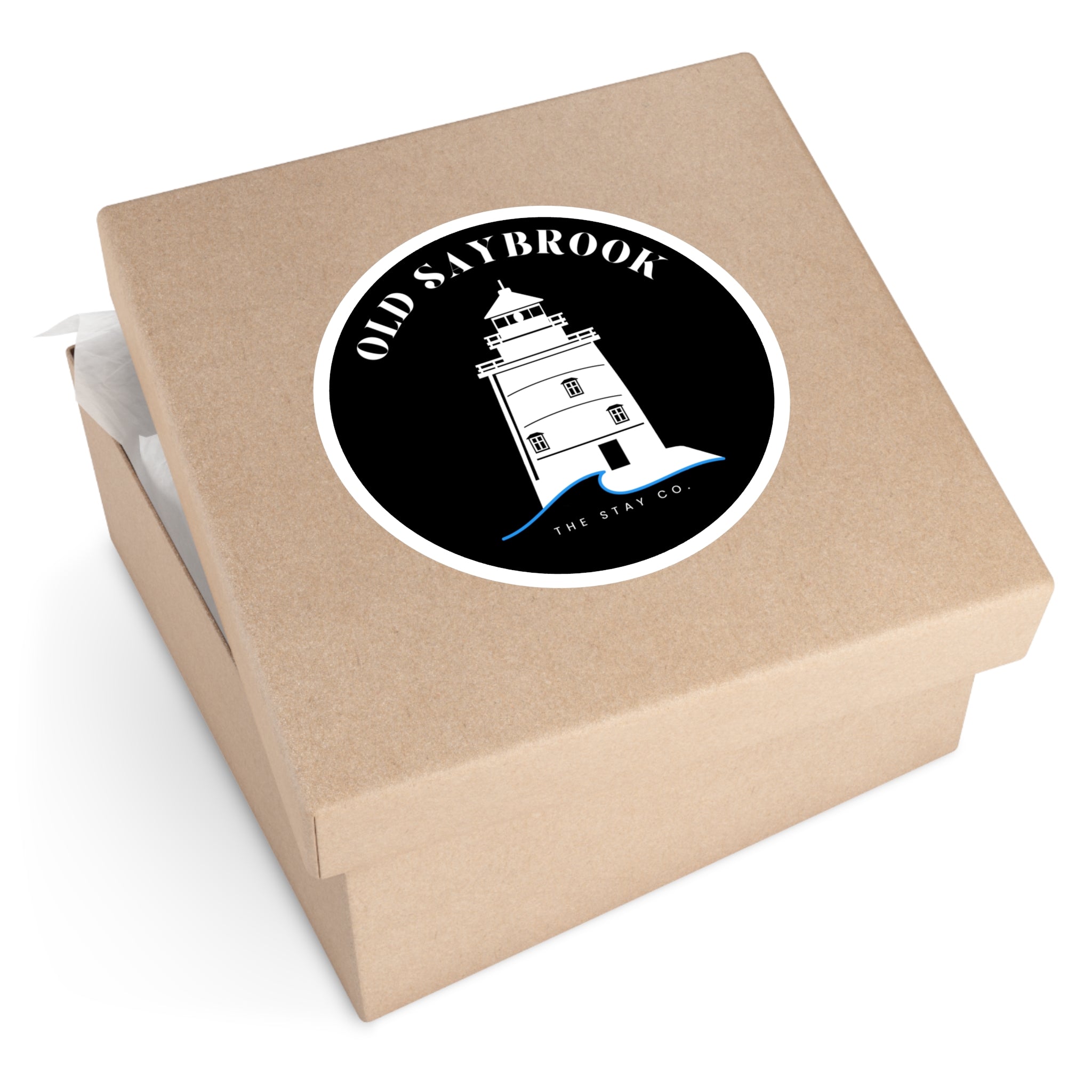 Old Saybrook Lighthouse Round Stickers