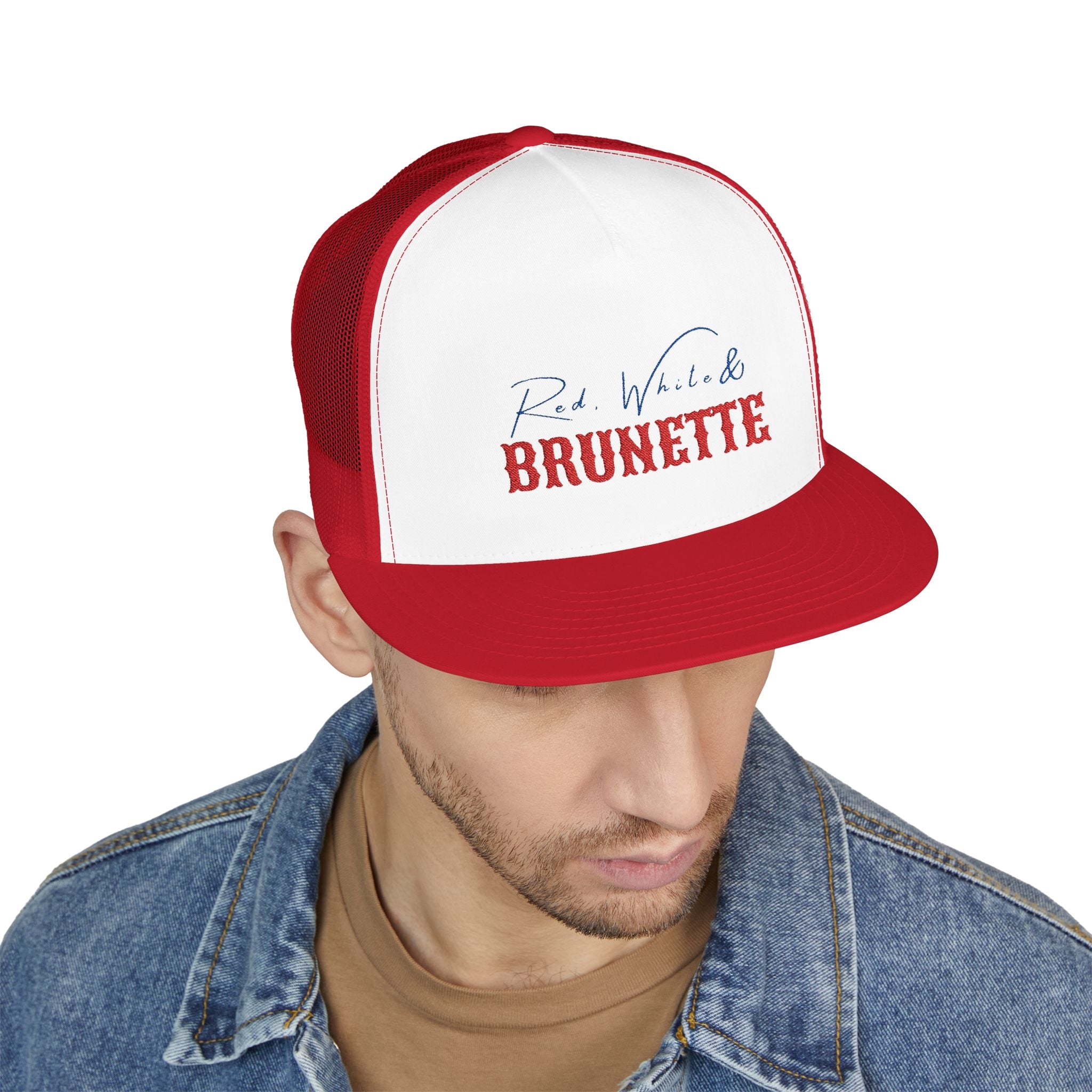"Red, White & Brunette"- Stylish 5 Panel Trucker Cap with Embroidery, Perfect for Casual Outfits, Summer Festivals, Gifts for Friends, Birthday Parties, [...]