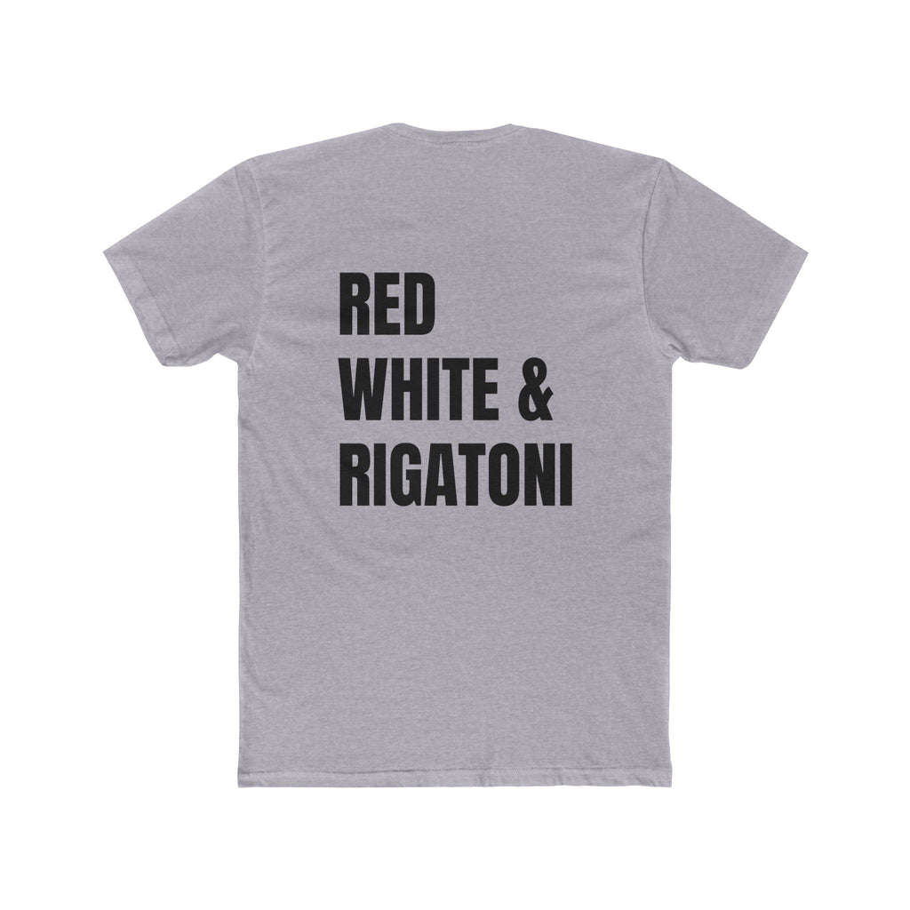 Adult- "Red White & Rigatoni" Italian-Pasta Lover Shirt, Fourth of July, Funny Cooking Gift, Casual Wear, Foodie Fashion, Italian Food Tee