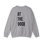 Adult- "Catch me" (Front) - "At The Dock" (Back) -Black Writing -Unisex Crewneck Sweatshirt