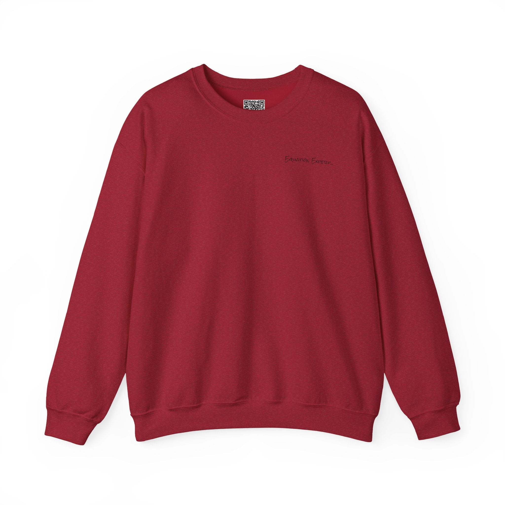 Adult- Math Teacher Crew Neck "Equation Expert" (Front)- "too Many Problems #MathClub" (Back) -Crewneck Sweatshirt, Cozy Fall Apparel, Unisex Gift, Casual Style, September Vibes, Seasonal Fashion