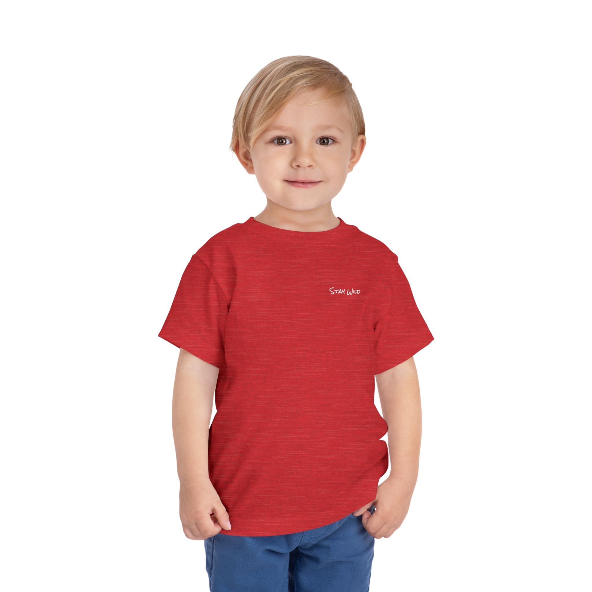 Toddler (2T-5T) - "Stay Wild" (Front) 'Walk. Run. Wakeboard. '(Back)- White Writing, Short Sleeve Tee