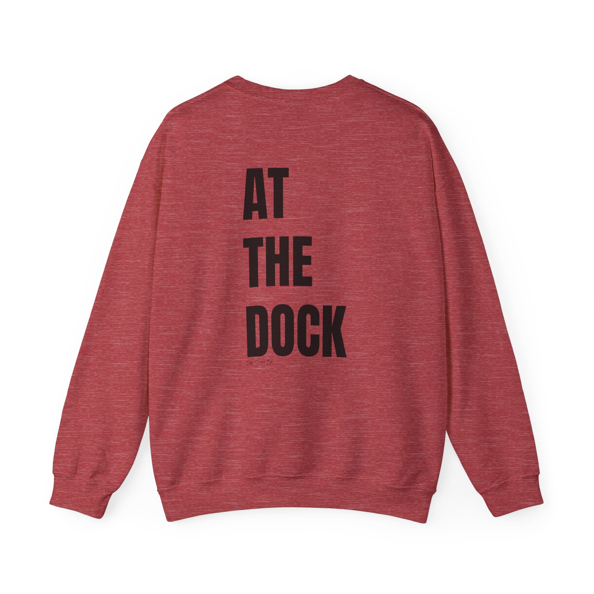 Adult- "Catch me" (Front) - "At The Dock" (Back) -Black Writing -Unisex Crewneck Sweatshirt