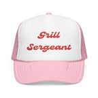 Grill Sergeant-Foam Trucker Hat, Embroidered Cap, BBQ Hat, Perfect Gift for Grilling Enthusiasts, Summer BBQ Accessory, Fun Party Hat