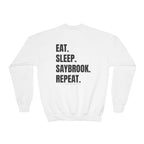 Youth-(XS-XL) Crewneck-Saybrook Association Logo On Front- "EAT. SLEEP. SAYBROOK. REPEAT." On Back
