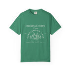 "Champs & Camps" -Camp Themed Bachelorette or Wedding Tee,  Bride Shirt, Last Trail Before The Veil, Bachelorette Party Gift, Summer Vacation Wear, [...]