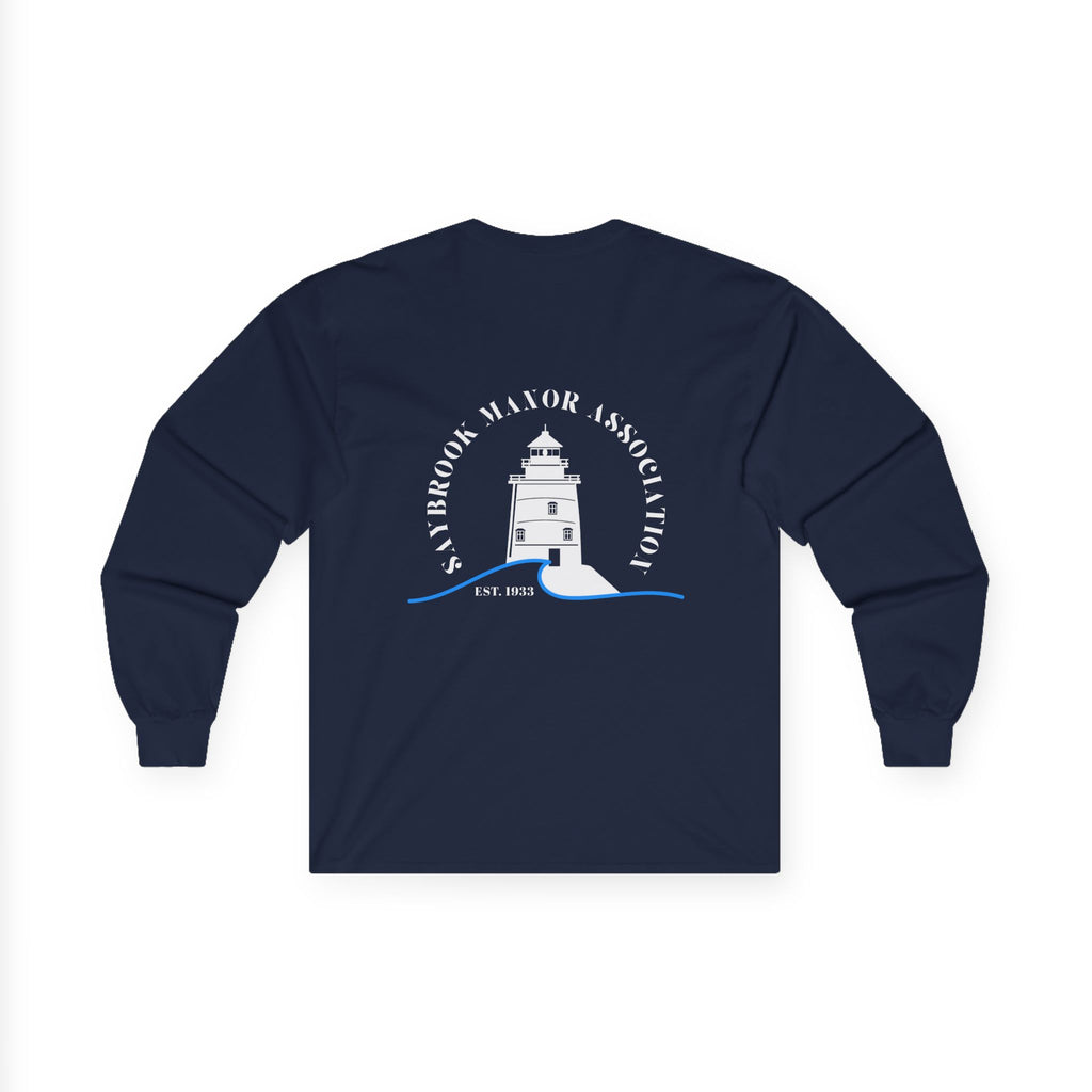 Old Saybrook Long Sleeve Tee With Light House on Back