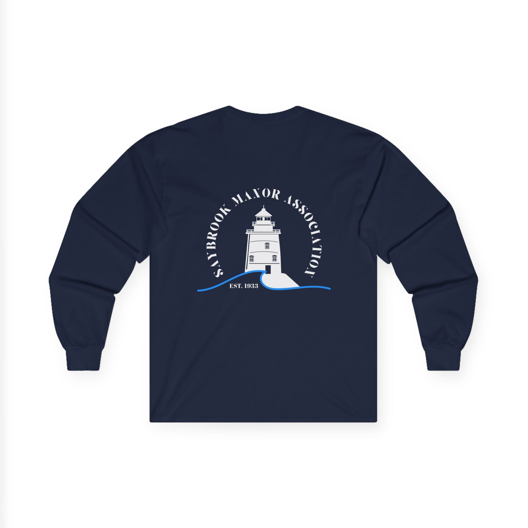 Old Saybrook Long Sleeve Tee With Light House on Back