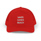 "White Sands Beach" - Snapback Trucker Cap - Perfect for Summer, Vacation, or Outdoor Events, Casual Style, Unisex Accessories, Gift Idea