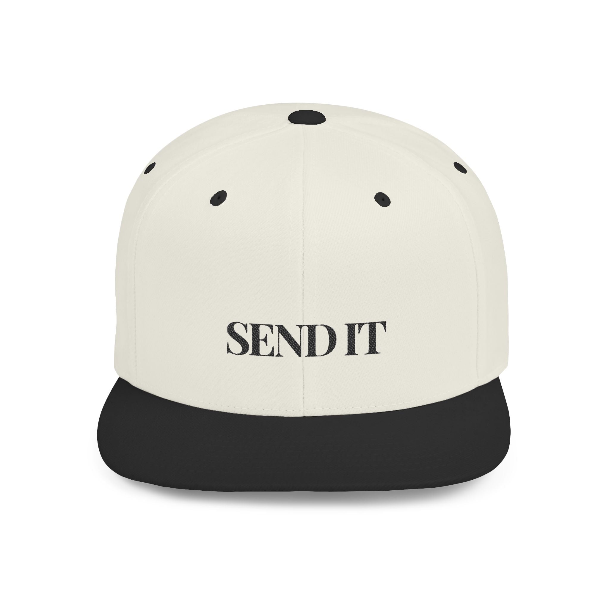 Embroidered Snackback Cap-"Send It"- In Black Writing-Casual Hat, Outdoor Apparel, Summer Fashion, Gift for Him/Her, Festival Accessory
